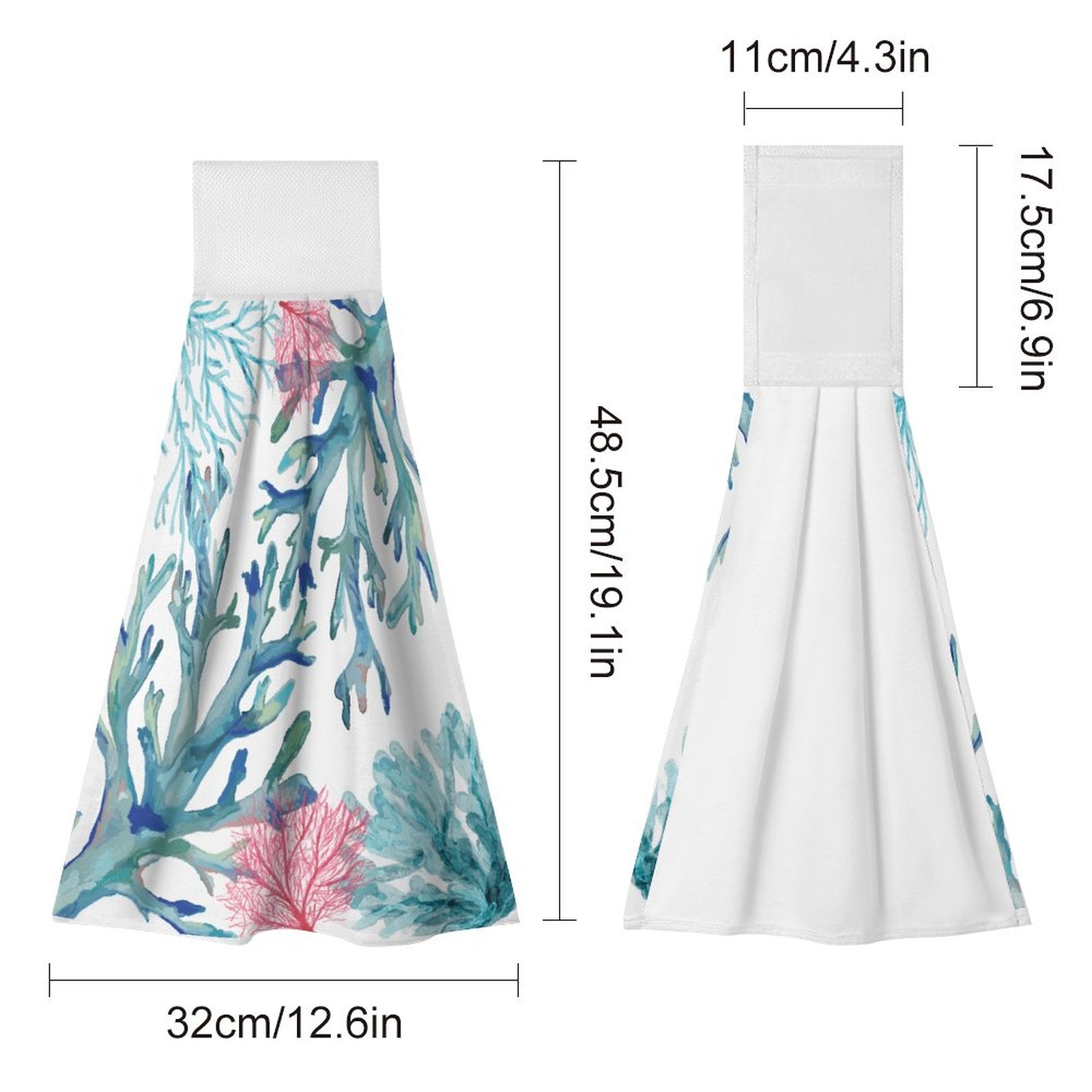 Coastal Coral Kitchen Hand Towel