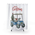 Christmas Golf Cart Shower Curtain — Festive Holiday Bathroom Decor