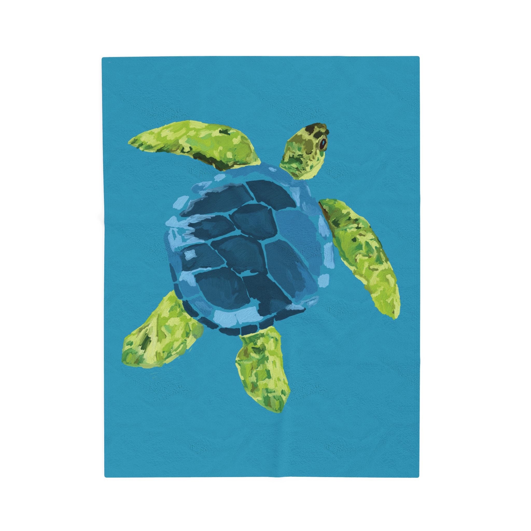 Sea Turtle Velveteen Plush Blanket — Soft Ocean-Inspired Throw for Kids & Beach Lovers