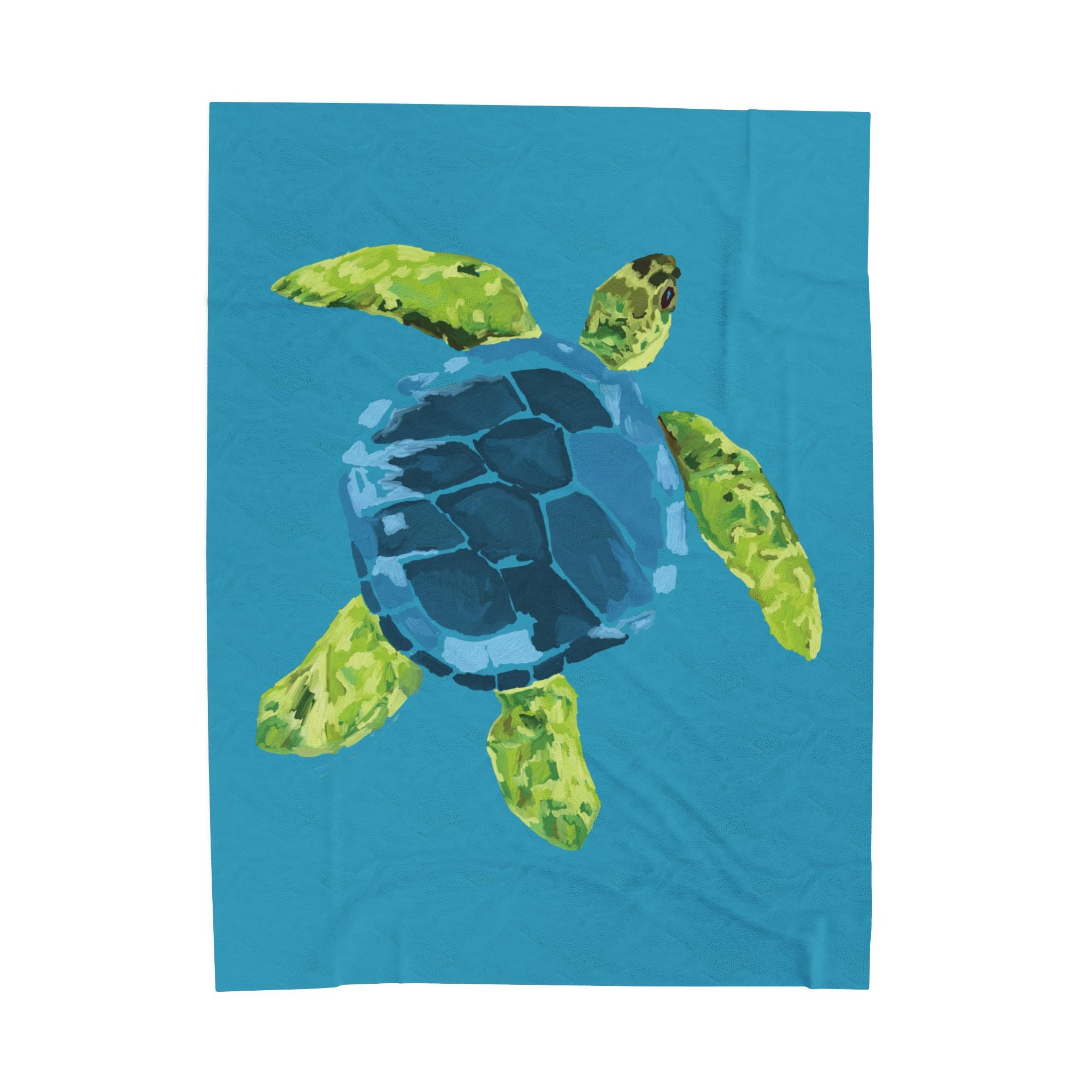 Sea Turtle Velveteen Plush Blanket — Soft Ocean-Inspired Throw for Kids & Beach Lovers