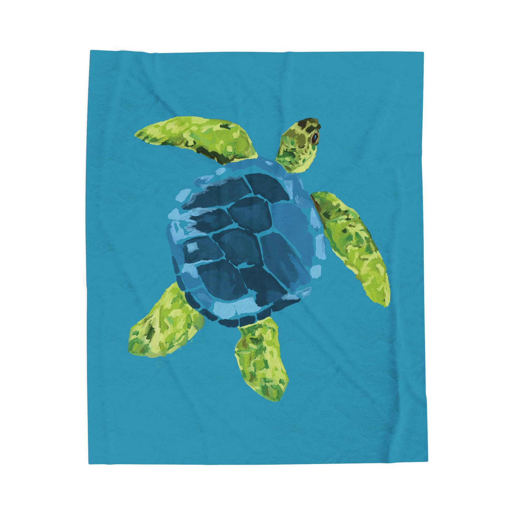 Sea Turtle Velveteen Plush Blanket — Soft Ocean-Inspired Throw for Kids & Beach Lovers