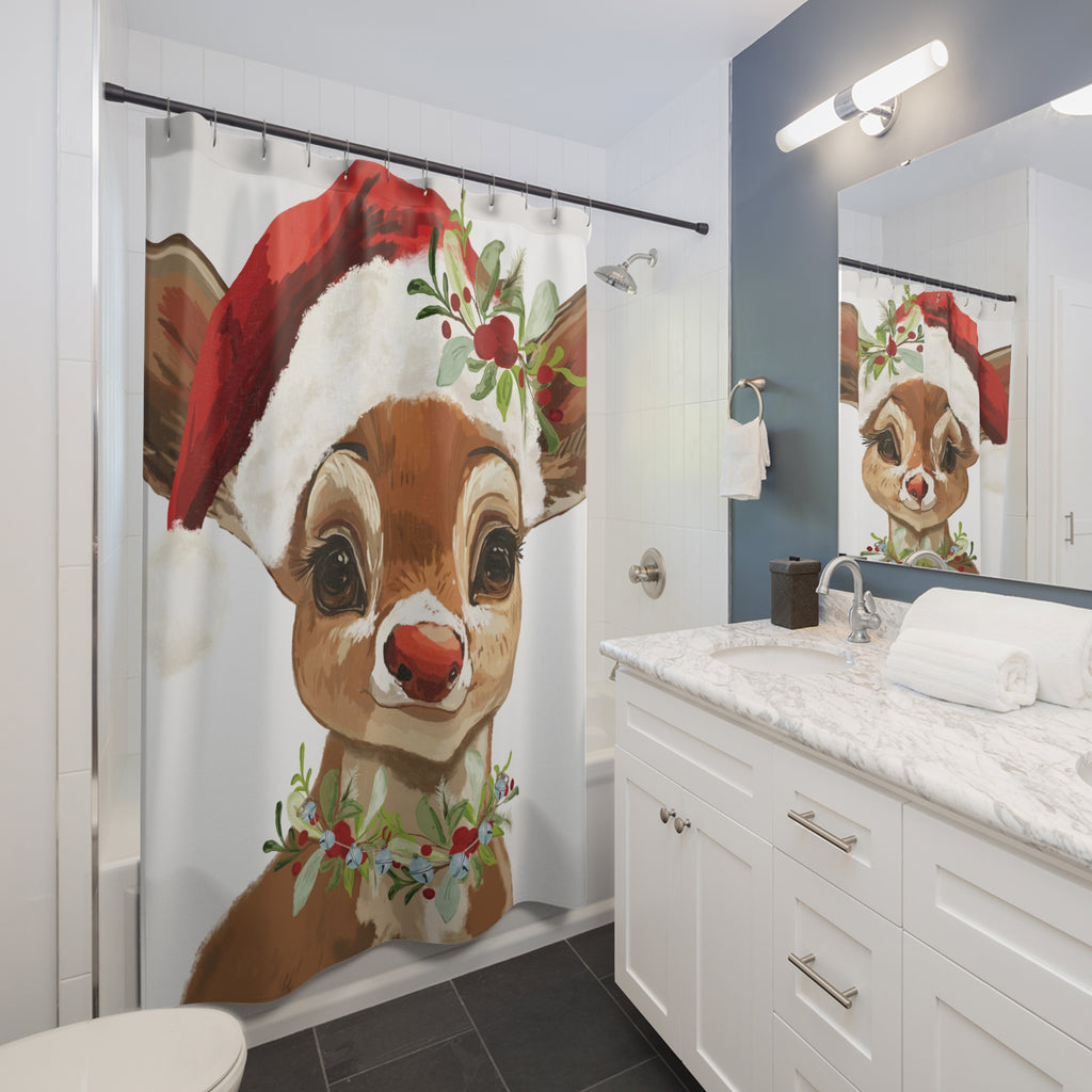 Christmas Reindeer Shower Curtain