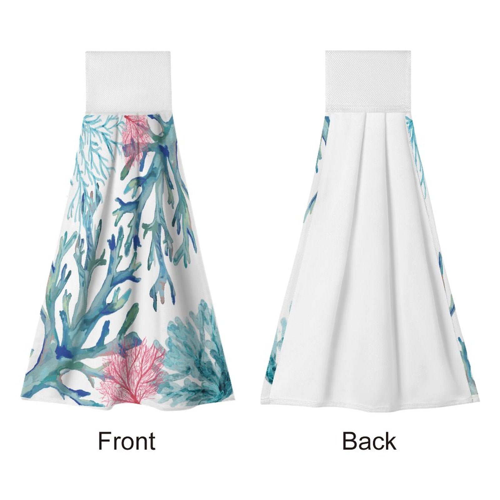 Coastal Coral Kitchen Hand Towel