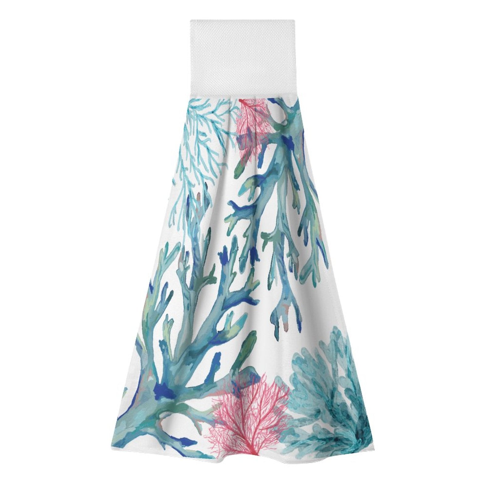 Coastal Coral Kitchen Hand Towel