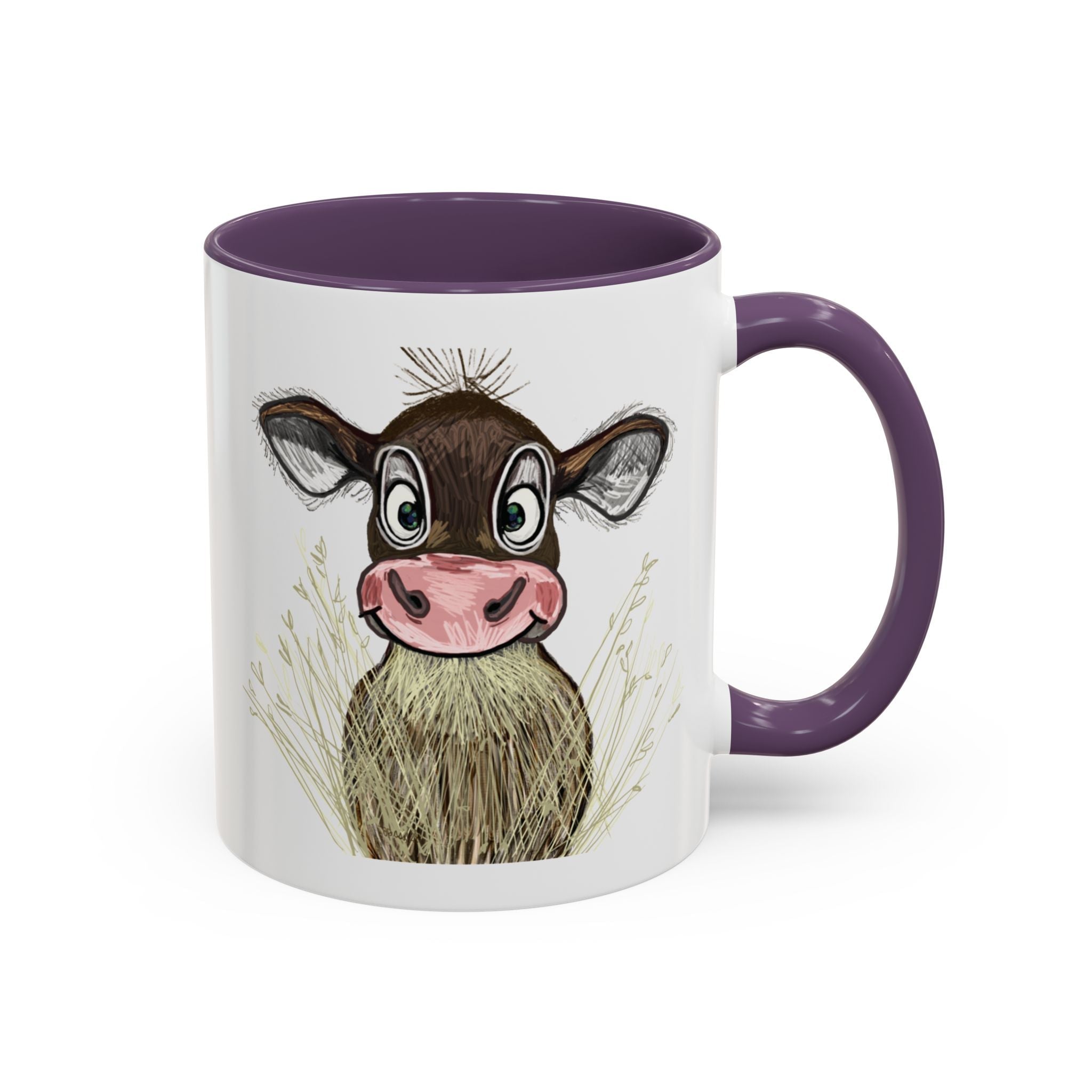Adorable Farmhouse Cow Two Tone Ceramic Coffee Mugs - Blue Cava