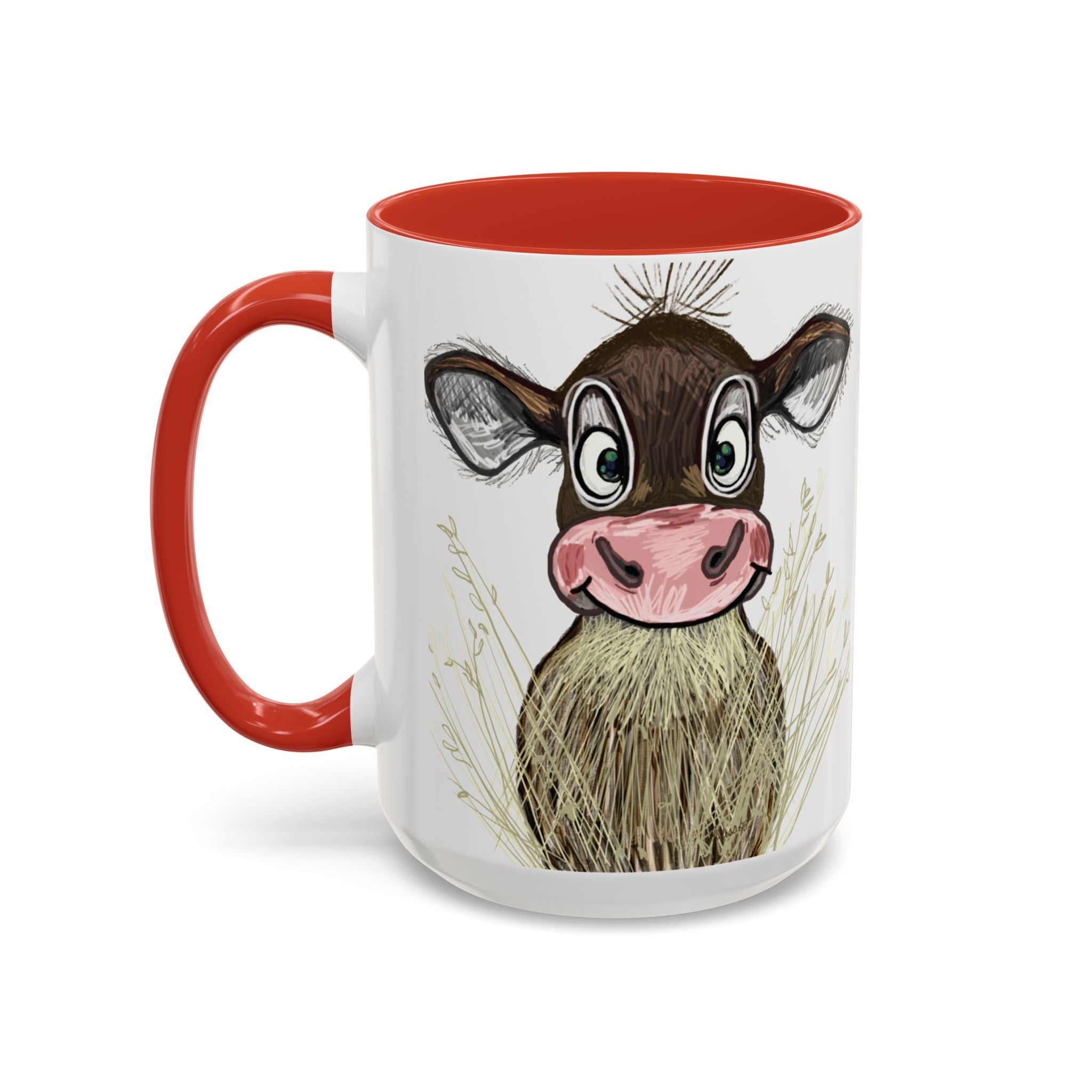 Adorable Farmhouse Cow Two Tone Ceramic Coffee Mugs - Blue Cava