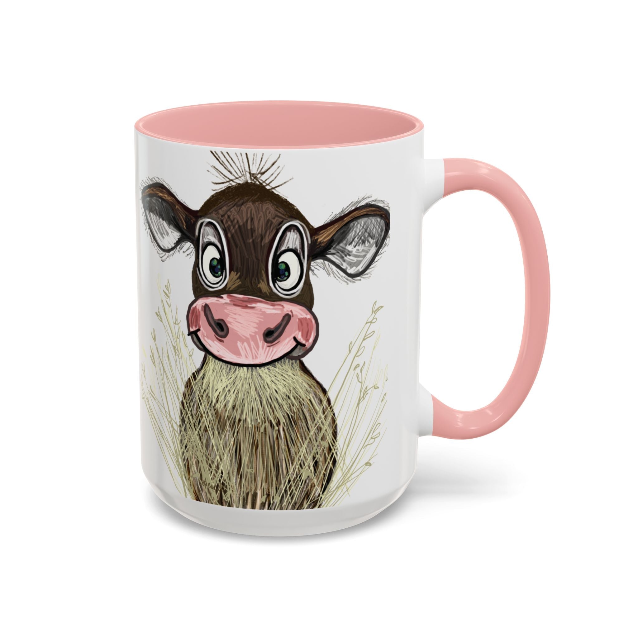 Adorable Farmhouse Cow Two Tone Ceramic Coffee Mugs - Blue Cava