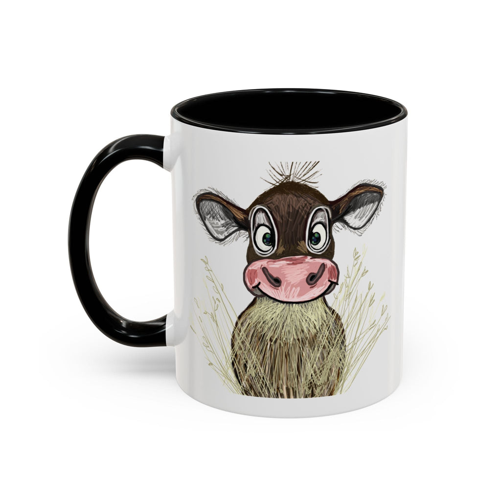 Adorable Farmhouse Cow Two Tone Ceramic Coffee Mugs - Blue Cava