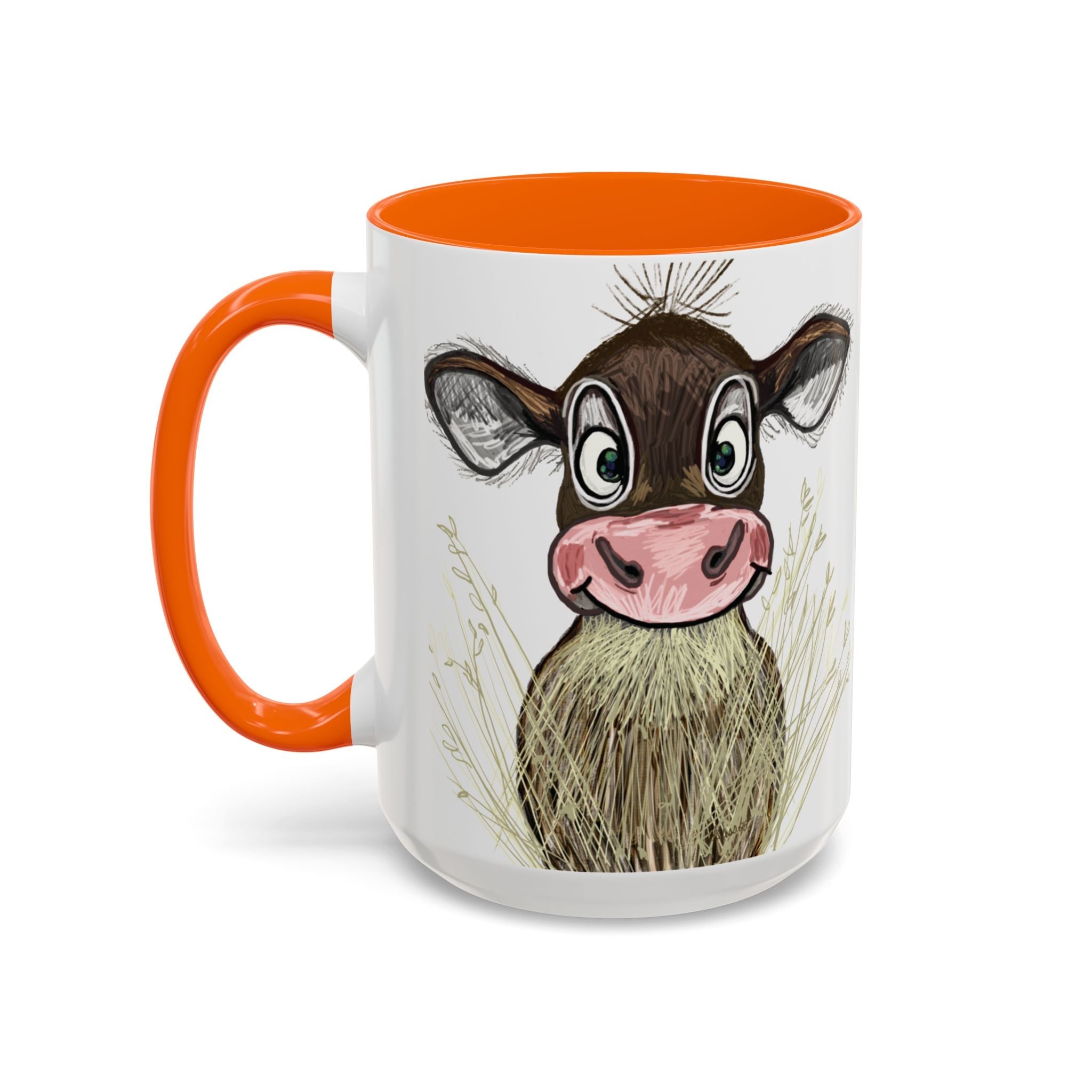 Adorable Farmhouse Cow Two Tone Ceramic Coffee Mugs - Blue Cava