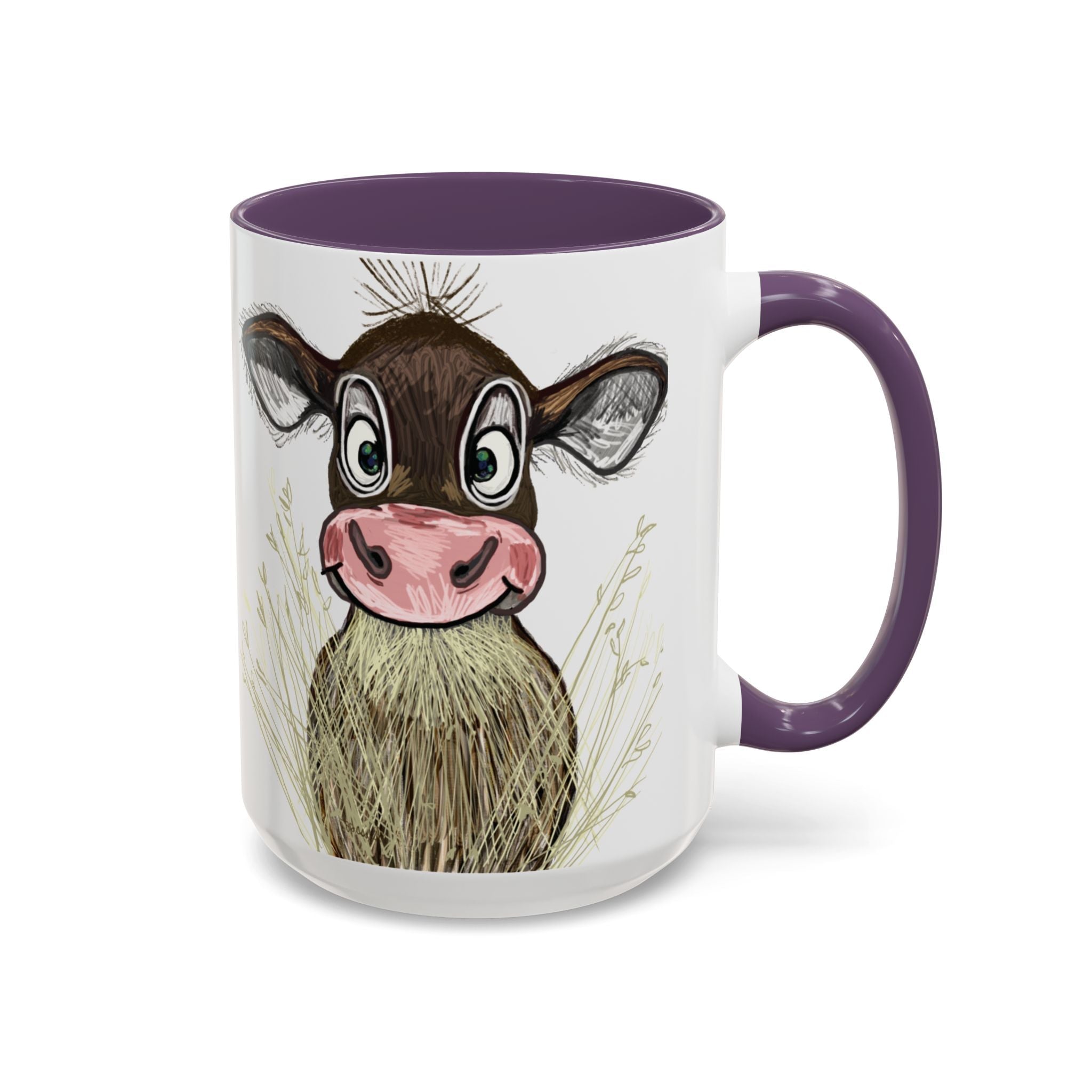 Adorable Farmhouse Cow Two Tone Ceramic Coffee Mugs - Blue Cava