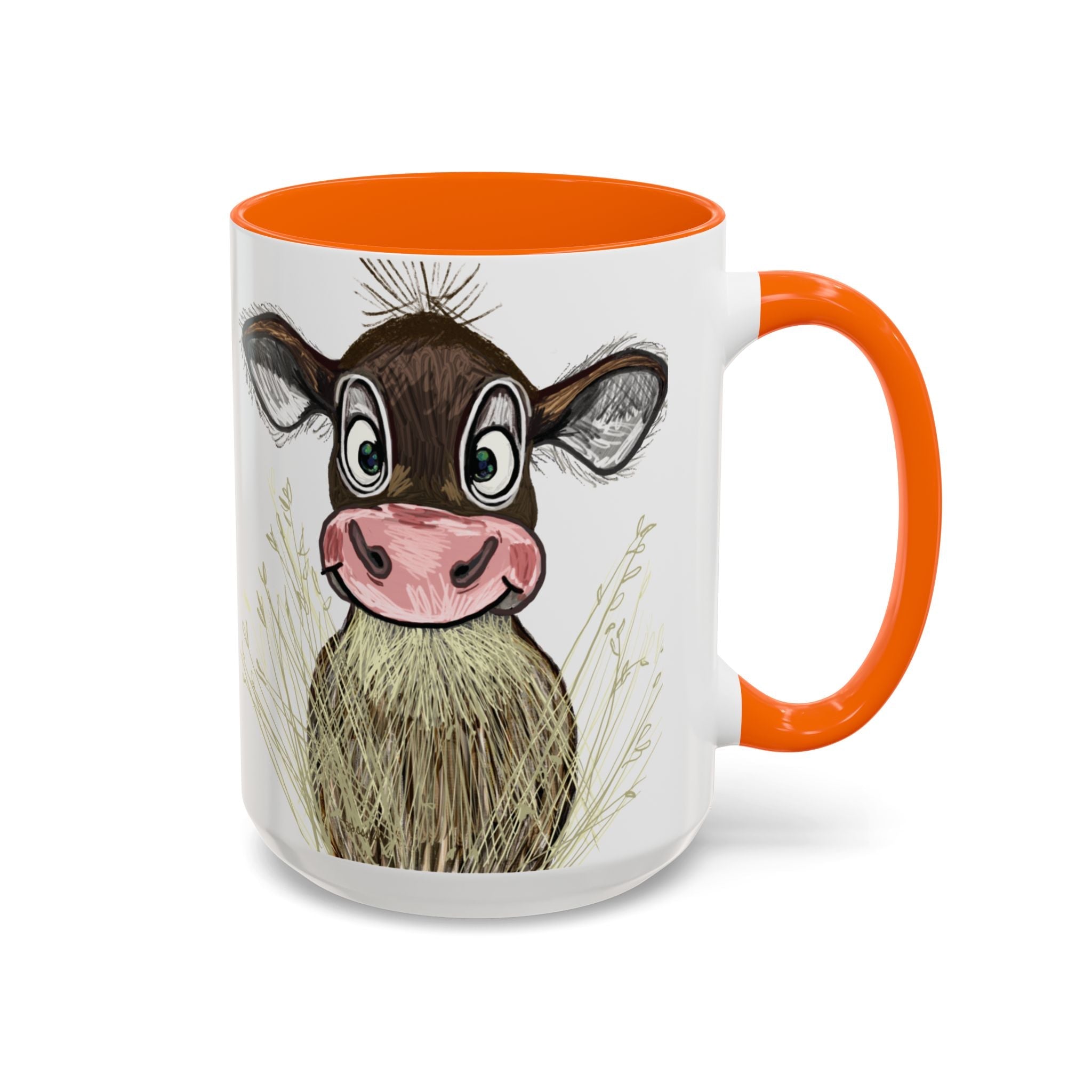Adorable Farmhouse Cow Two Tone Ceramic Coffee Mugs - Blue Cava