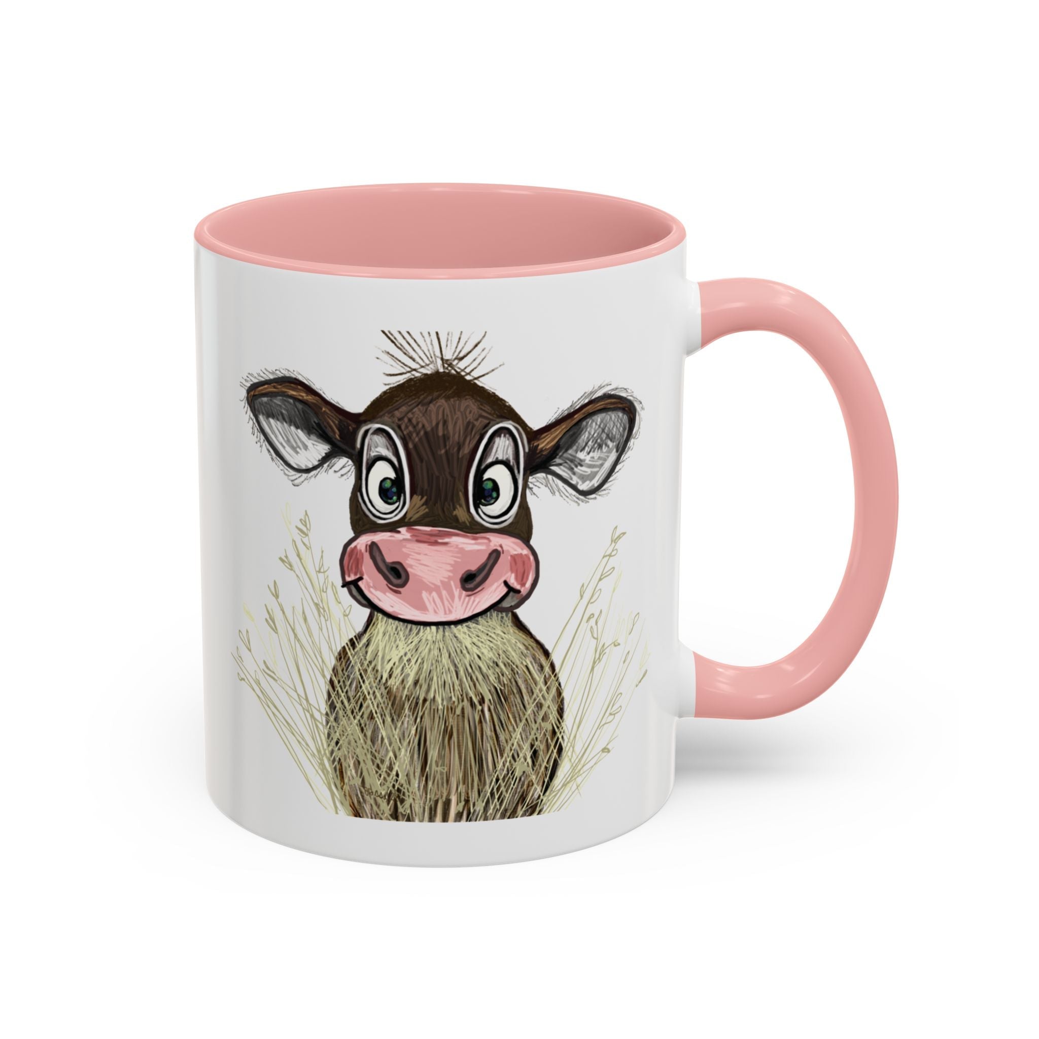 Adorable Farmhouse Cow Two Tone Ceramic Coffee Mugs - Blue Cava