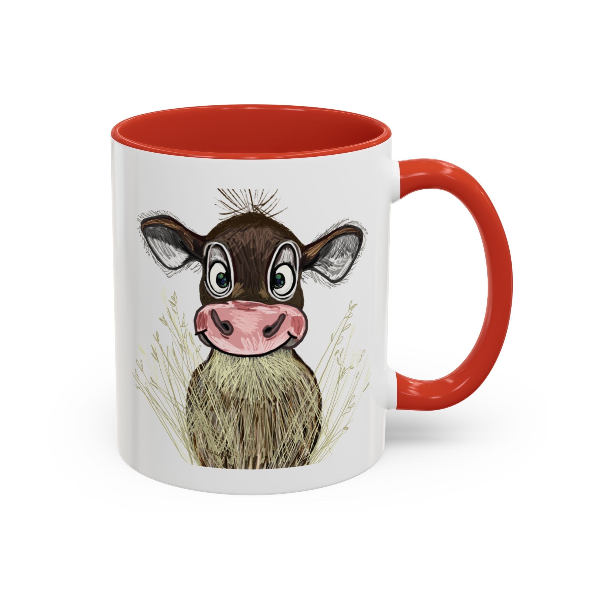 Adorable Farmhouse Cow Two Tone Ceramic Coffee Mugs - Blue Cava