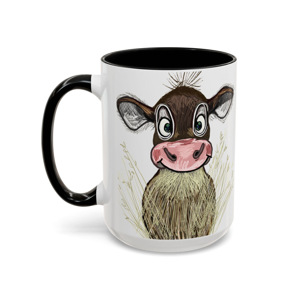 Adorable Farmhouse Cow Two Tone Ceramic Coffee Mugs - Blue Cava