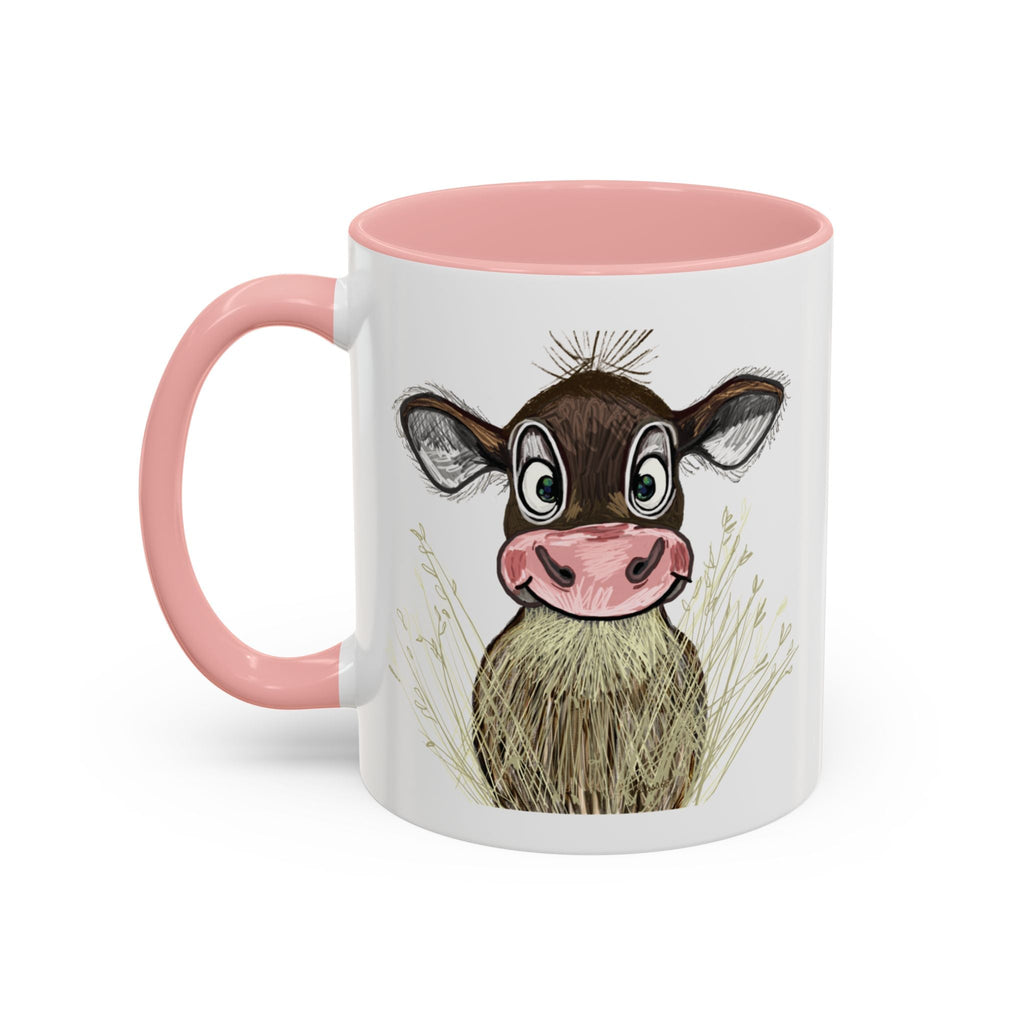 Adorable Farmhouse Cow Two Tone Ceramic Coffee Mugs - Blue Cava