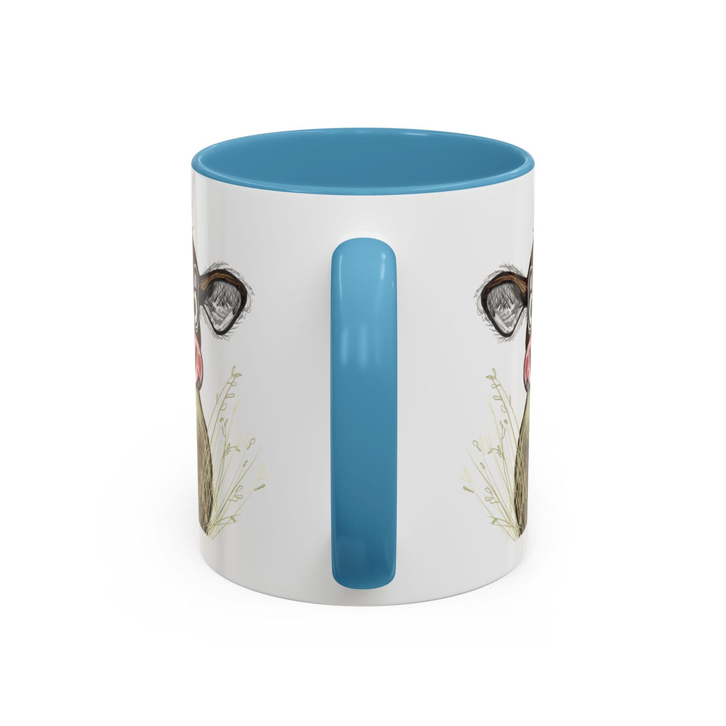 Adorable Farmhouse Cow Two Tone Ceramic Coffee Mugs - Blue Cava