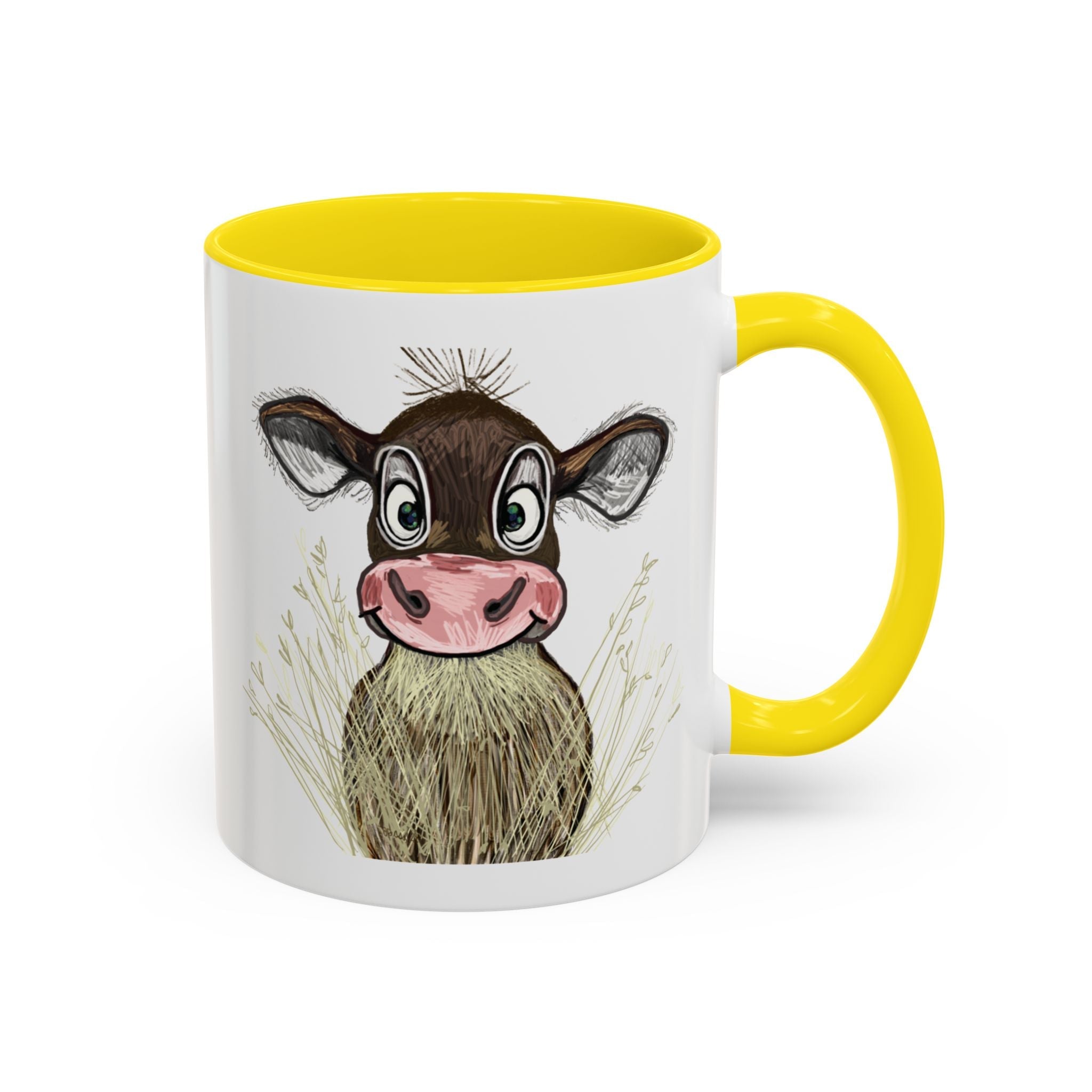 Adorable Farmhouse Cow Two Tone Ceramic Coffee Mugs - Blue Cava