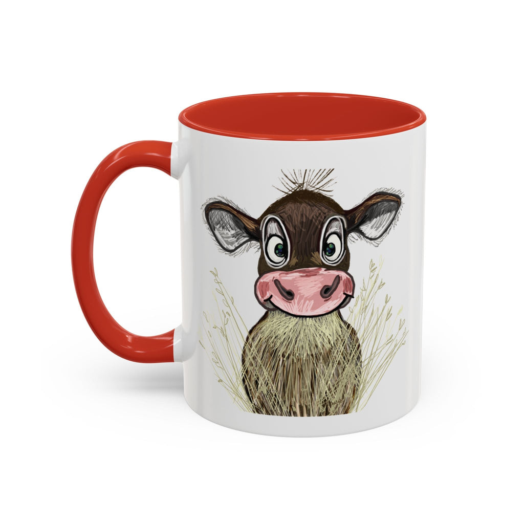 Adorable Farmhouse Cow Two Tone Ceramic Coffee Mugs - Blue Cava