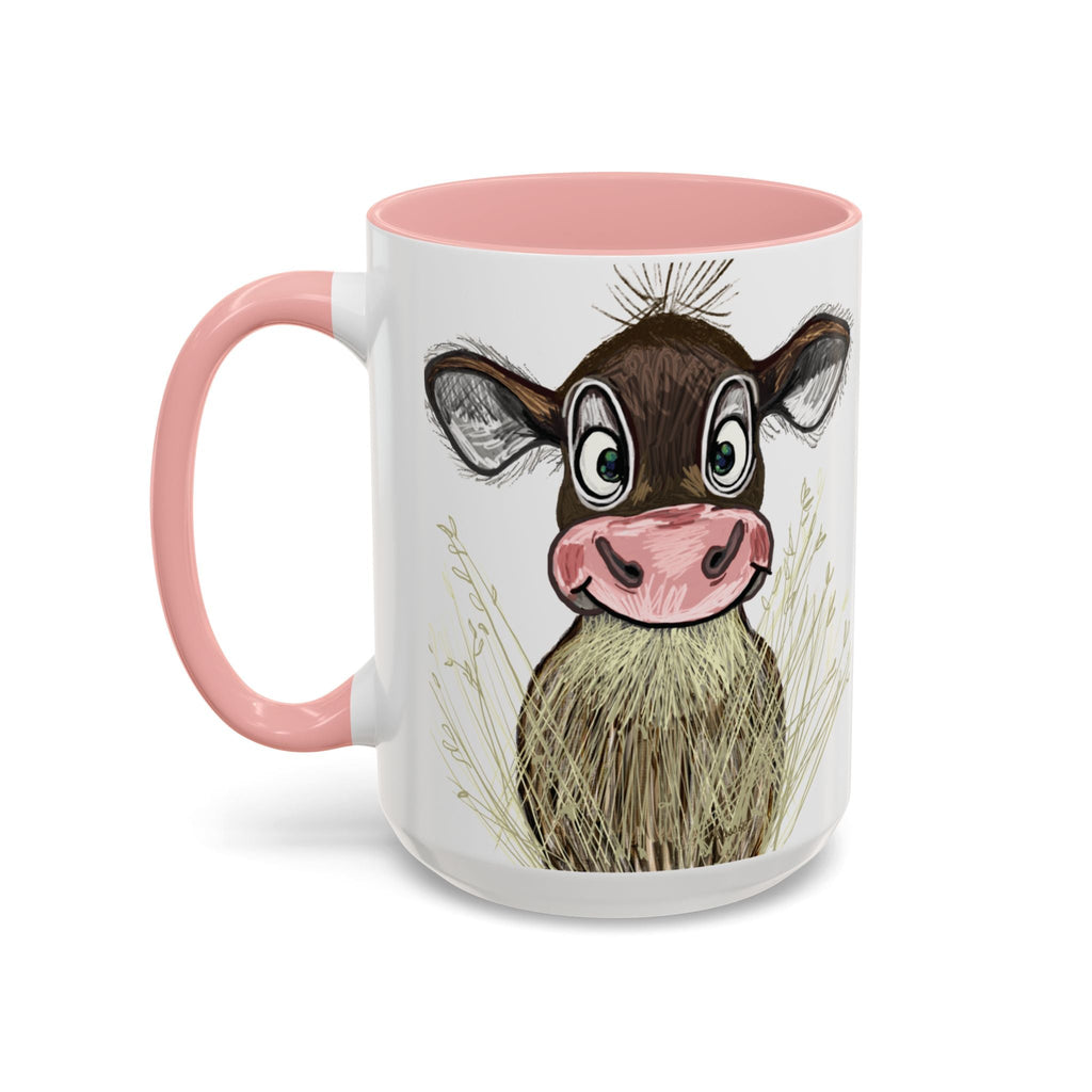 Adorable Farmhouse Cow Two Tone Ceramic Coffee Mugs - Blue Cava