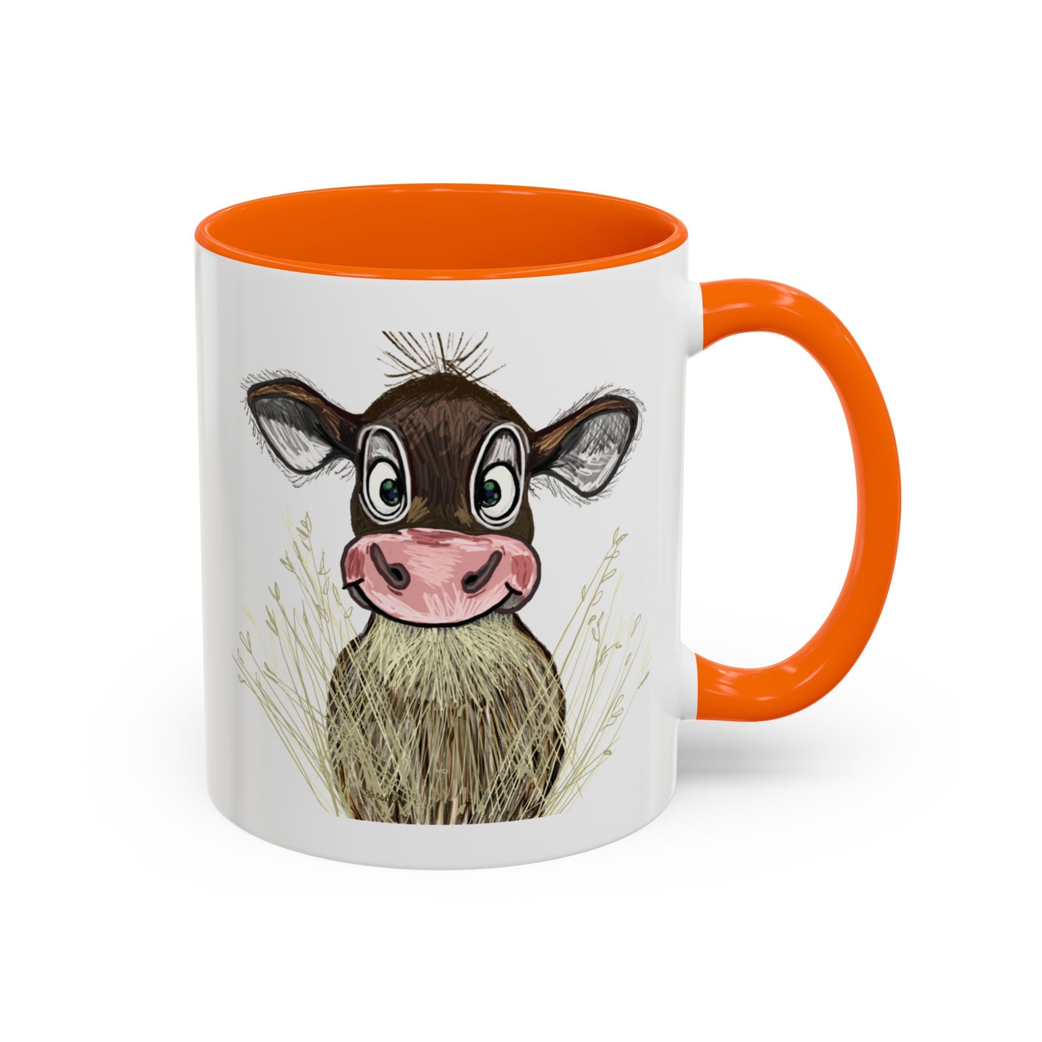 Adorable Farmhouse Cow Two Tone Ceramic Coffee Mugs - Blue Cava