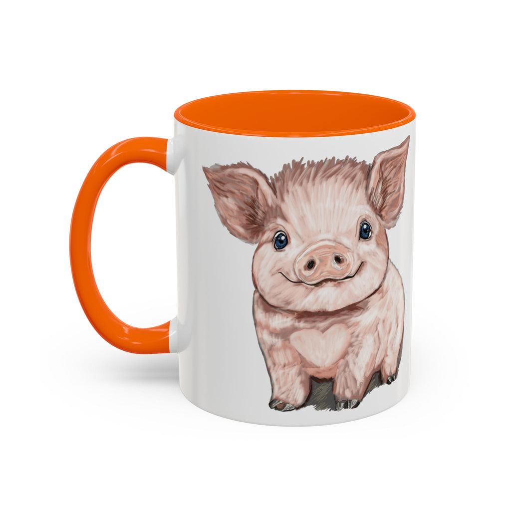 Adorable Piglet Two Tone Ceramic Coffee Mug - Blue Cava