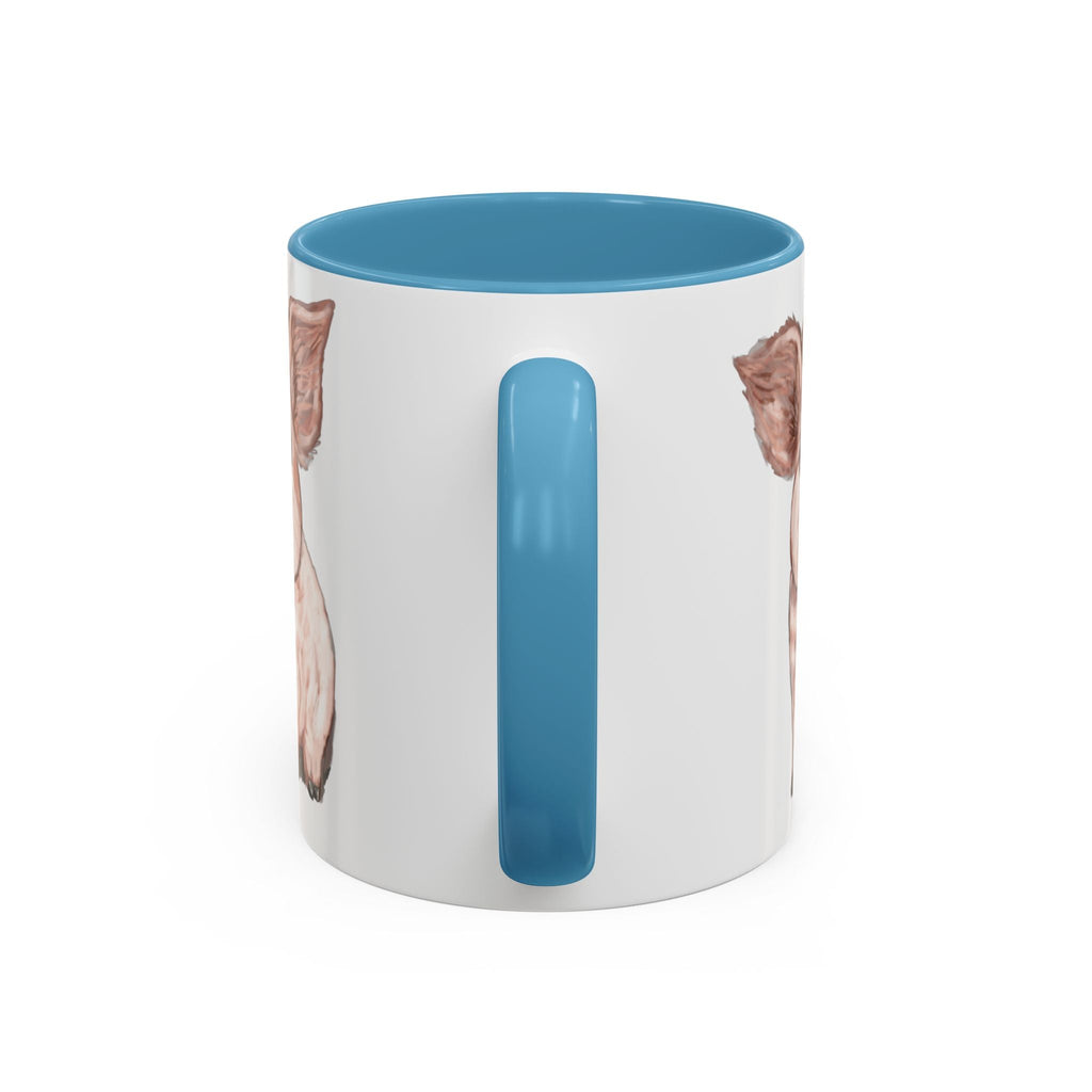 Adorable Piglet Two Tone Ceramic Coffee Mug - Blue Cava