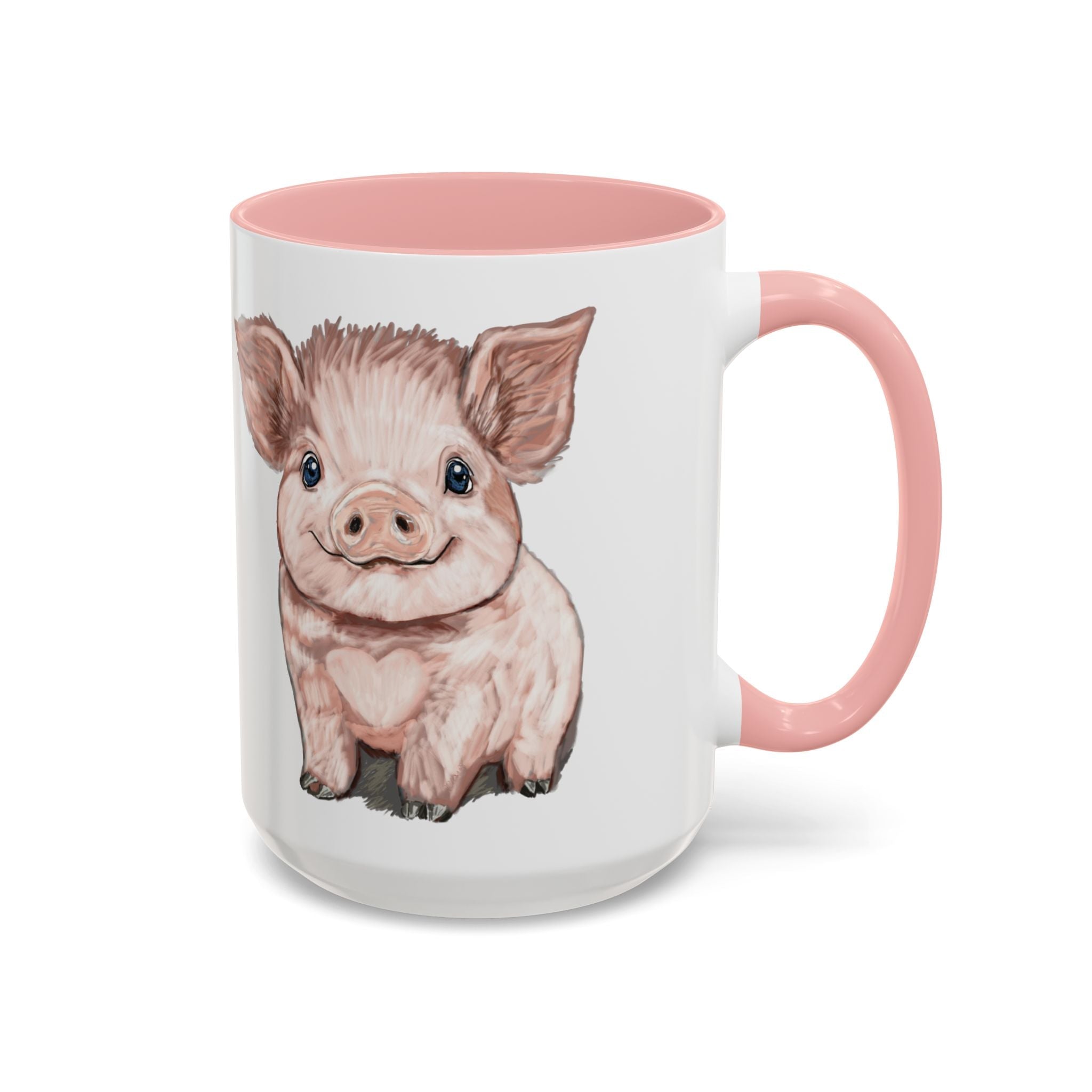 Adorable Piglet Two Tone Ceramic Coffee Mug - Blue Cava