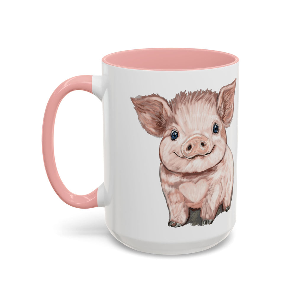 Adorable Piglet Two Tone Ceramic Coffee Mug - Blue Cava