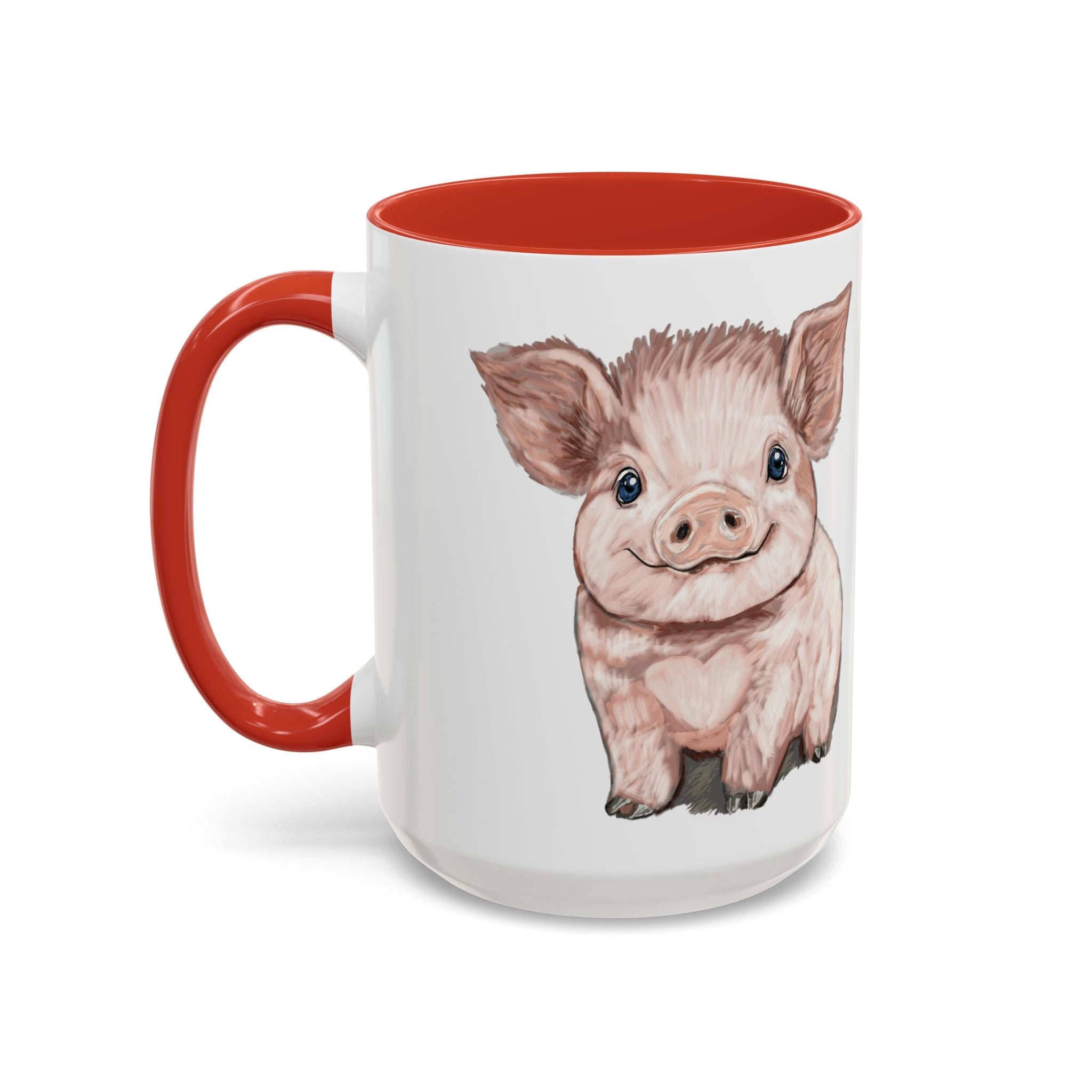 Adorable Piglet Two Tone Ceramic Coffee Mug - Blue Cava
