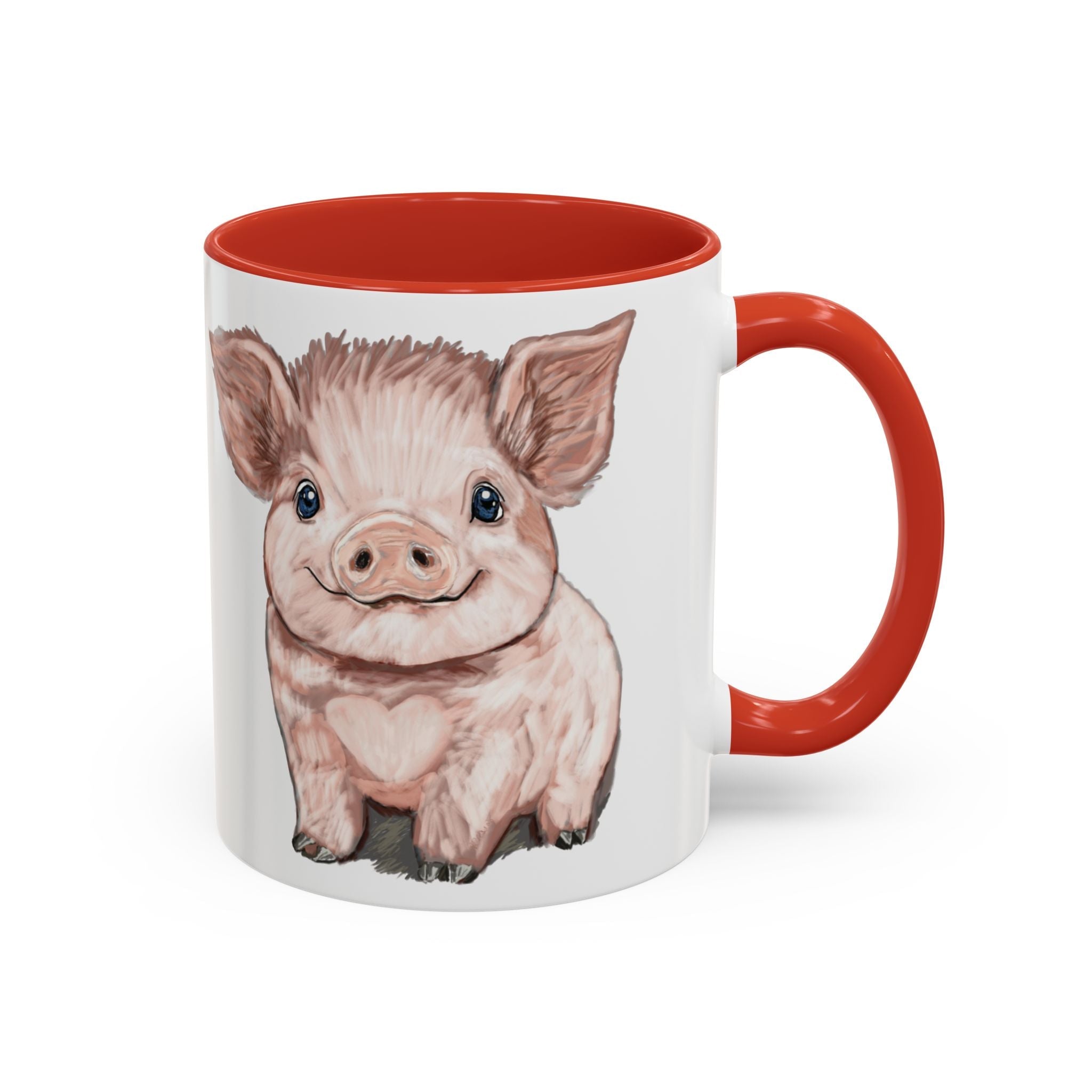 Adorable Piglet Two Tone Ceramic Coffee Mug - Blue Cava