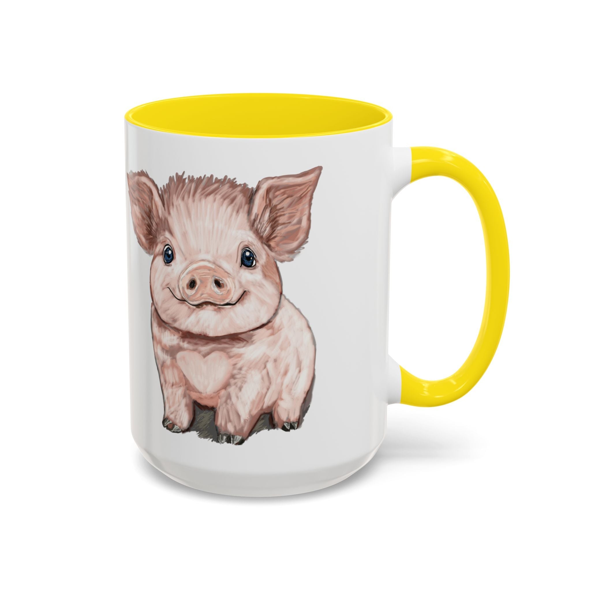 Adorable Piglet Two Tone Ceramic Coffee Mug - Blue Cava