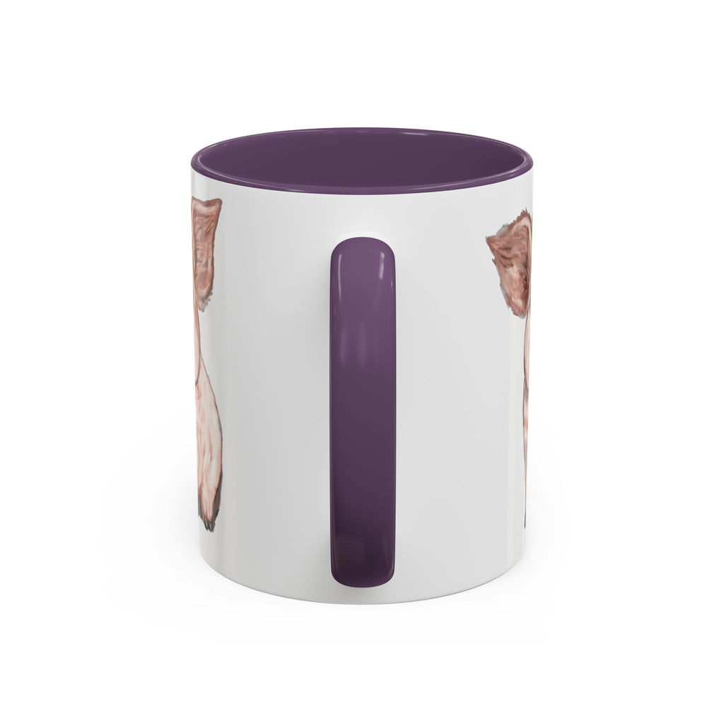 Adorable Piglet Two Tone Ceramic Coffee Mug - Blue Cava