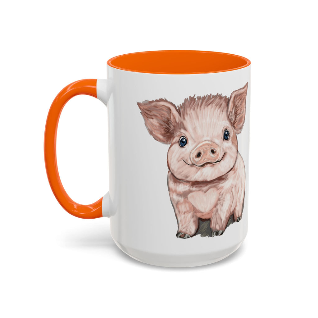 Adorable Piglet Two Tone Ceramic Coffee Mug - Blue Cava