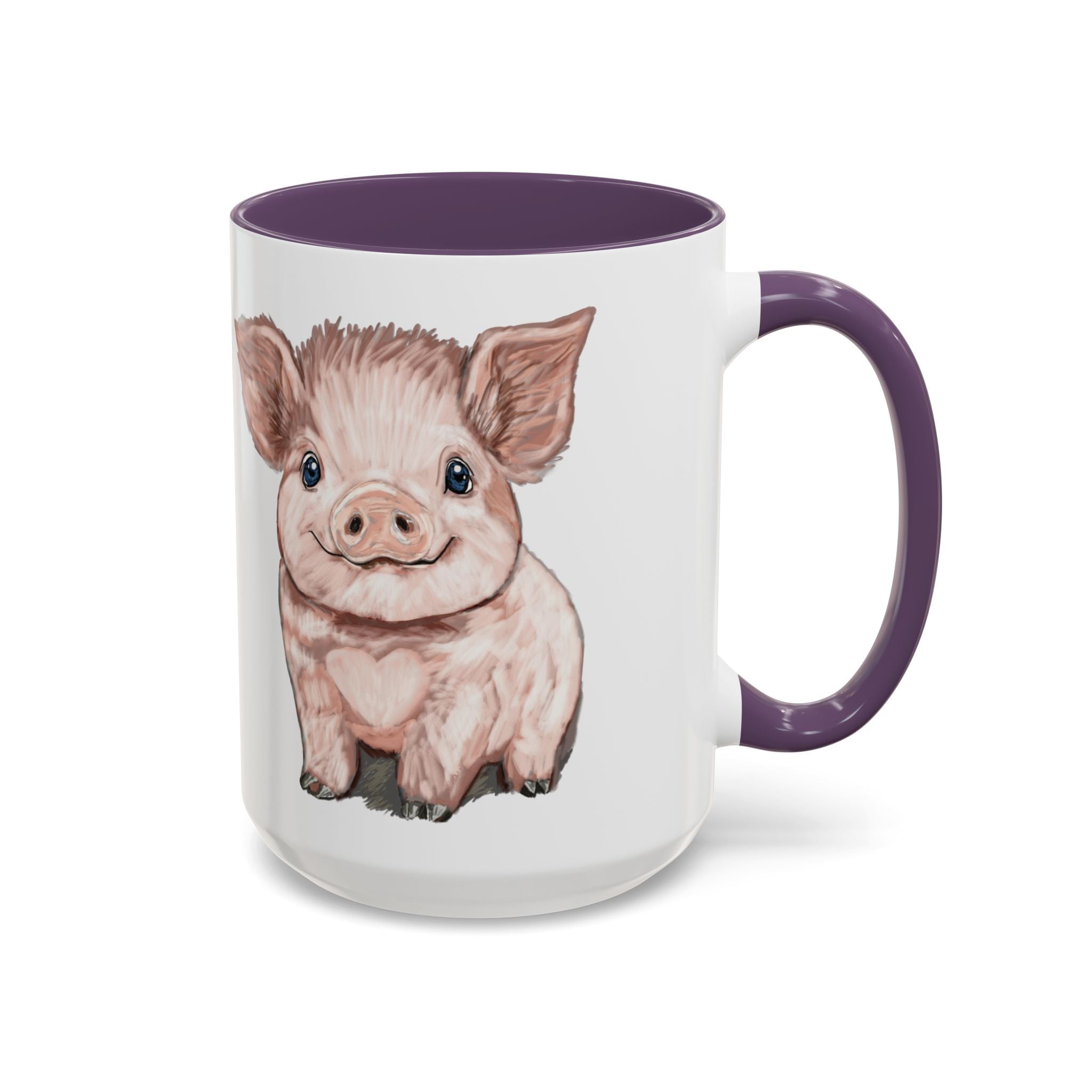 Adorable Piglet Two Tone Ceramic Coffee Mug - Blue Cava