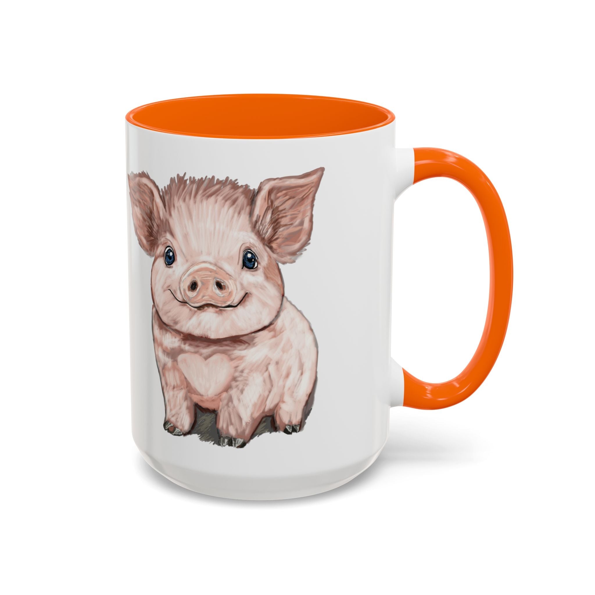Adorable Piglet Two Tone Ceramic Coffee Mug - Blue Cava