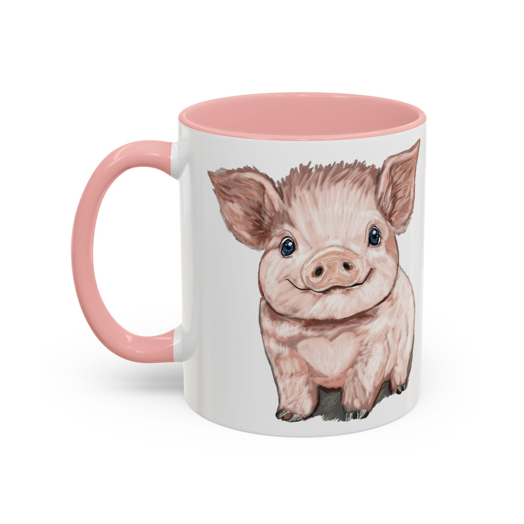 Adorable Piglet Two Tone Ceramic Coffee Mug - Blue Cava