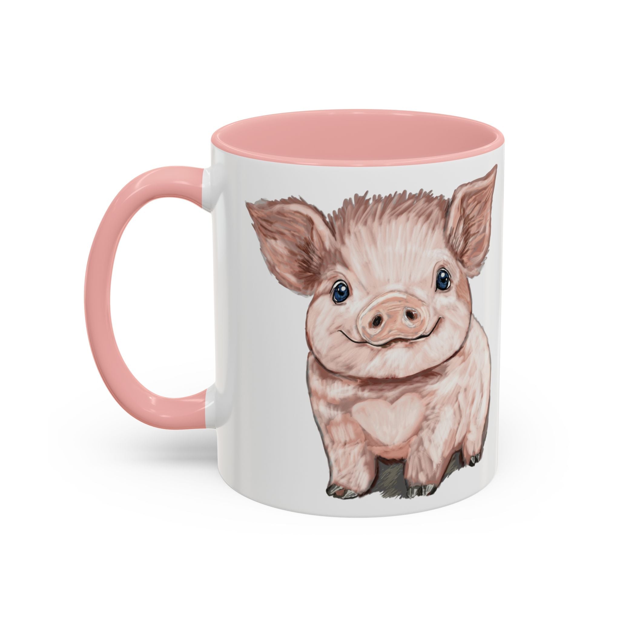 Adorable Piglet Two Tone Ceramic Coffee Mug - Blue Cava