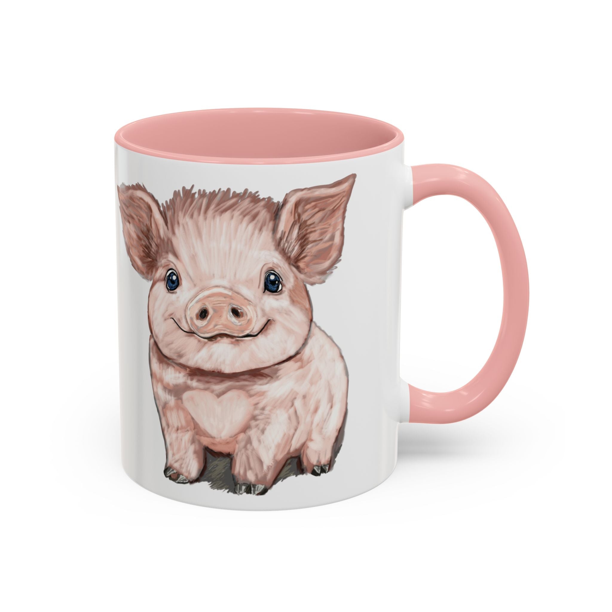 Adorable Piglet Two Tone Ceramic Coffee Mug - Blue Cava