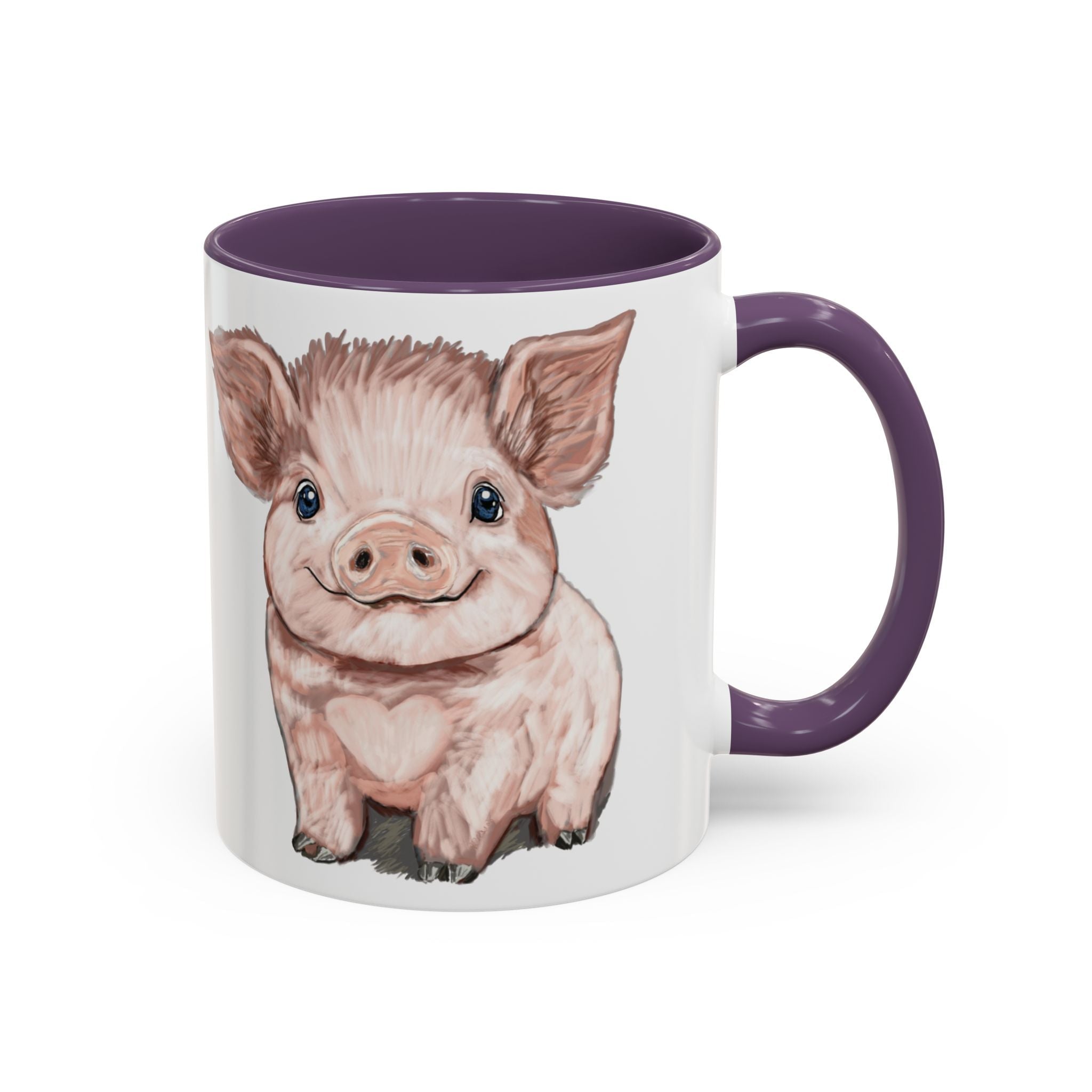 Adorable Piglet Two Tone Ceramic Coffee Mug - Blue Cava