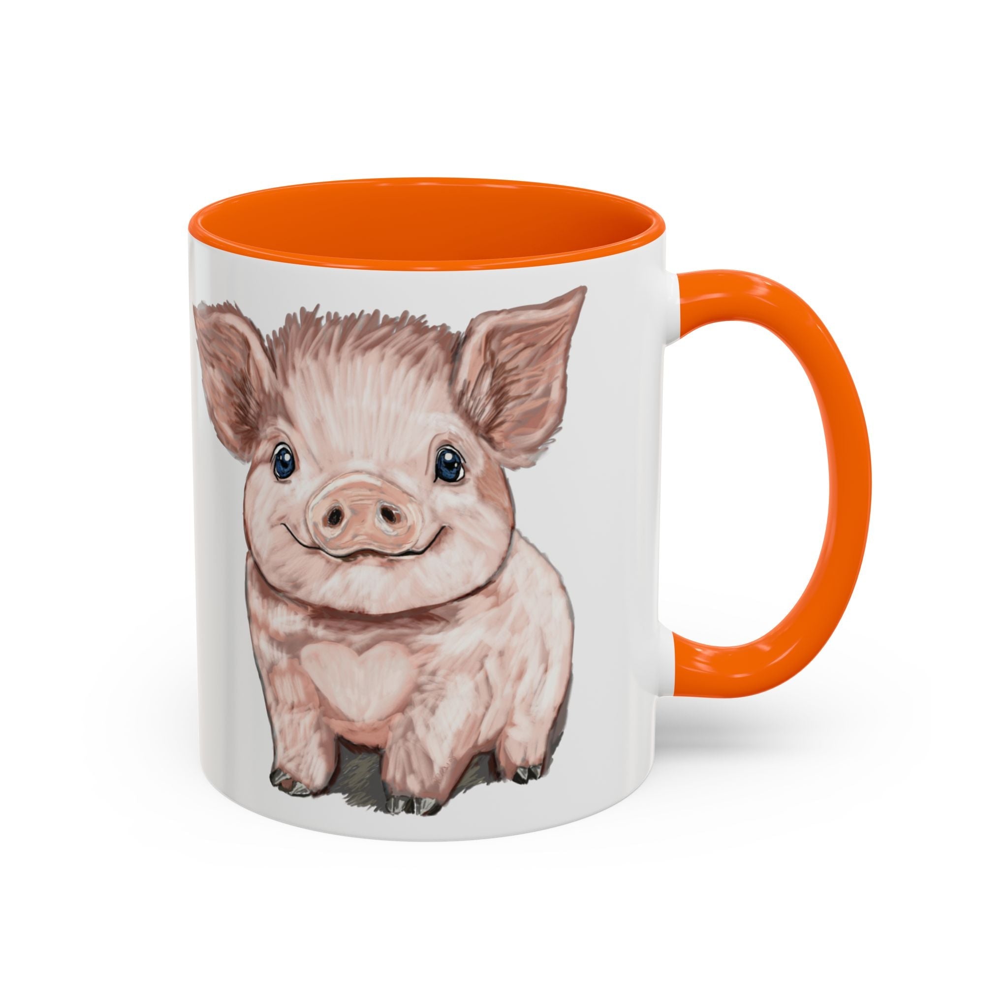 Adorable Piglet Two Tone Ceramic Coffee Mug - Blue Cava