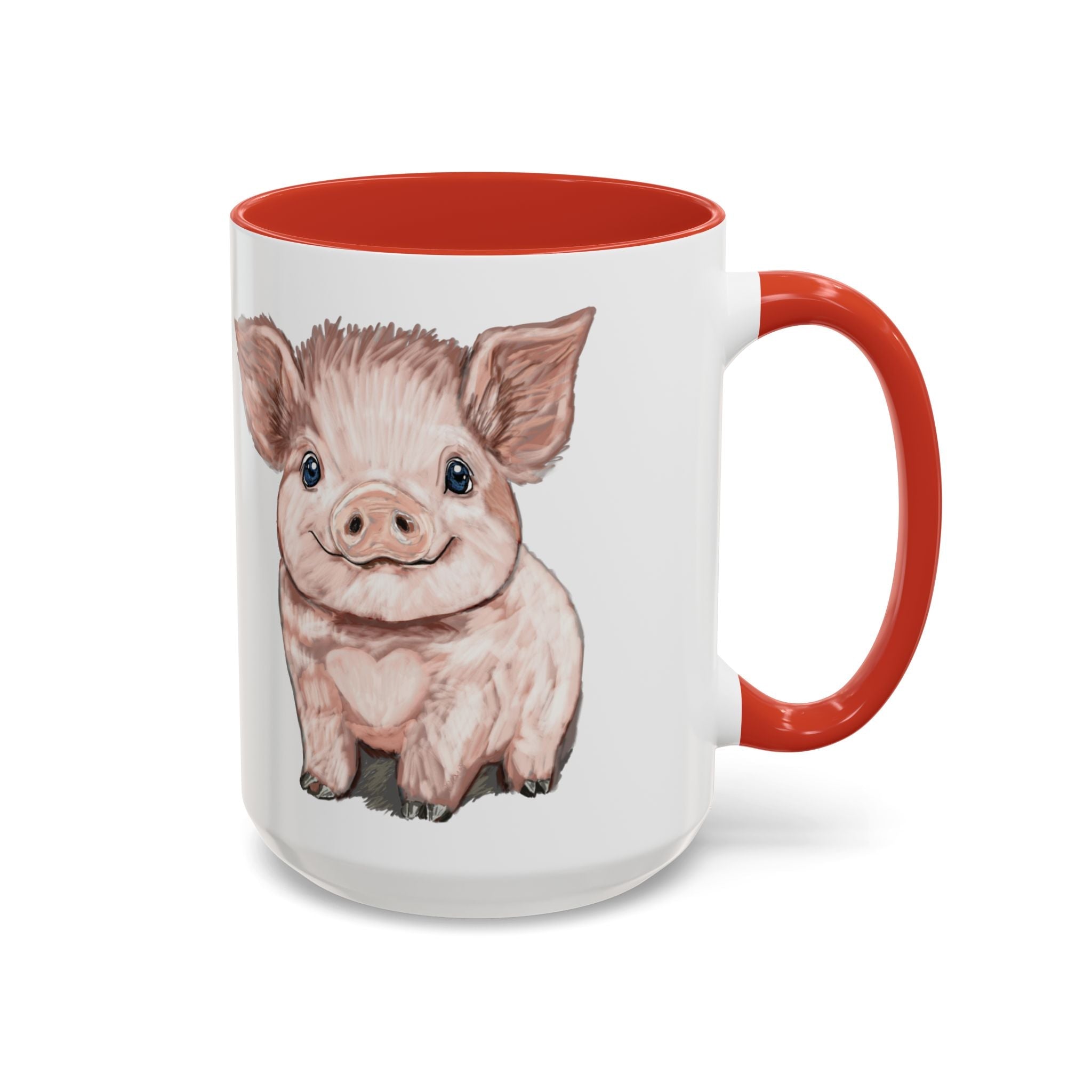 Adorable Piglet Two Tone Ceramic Coffee Mug - Blue Cava