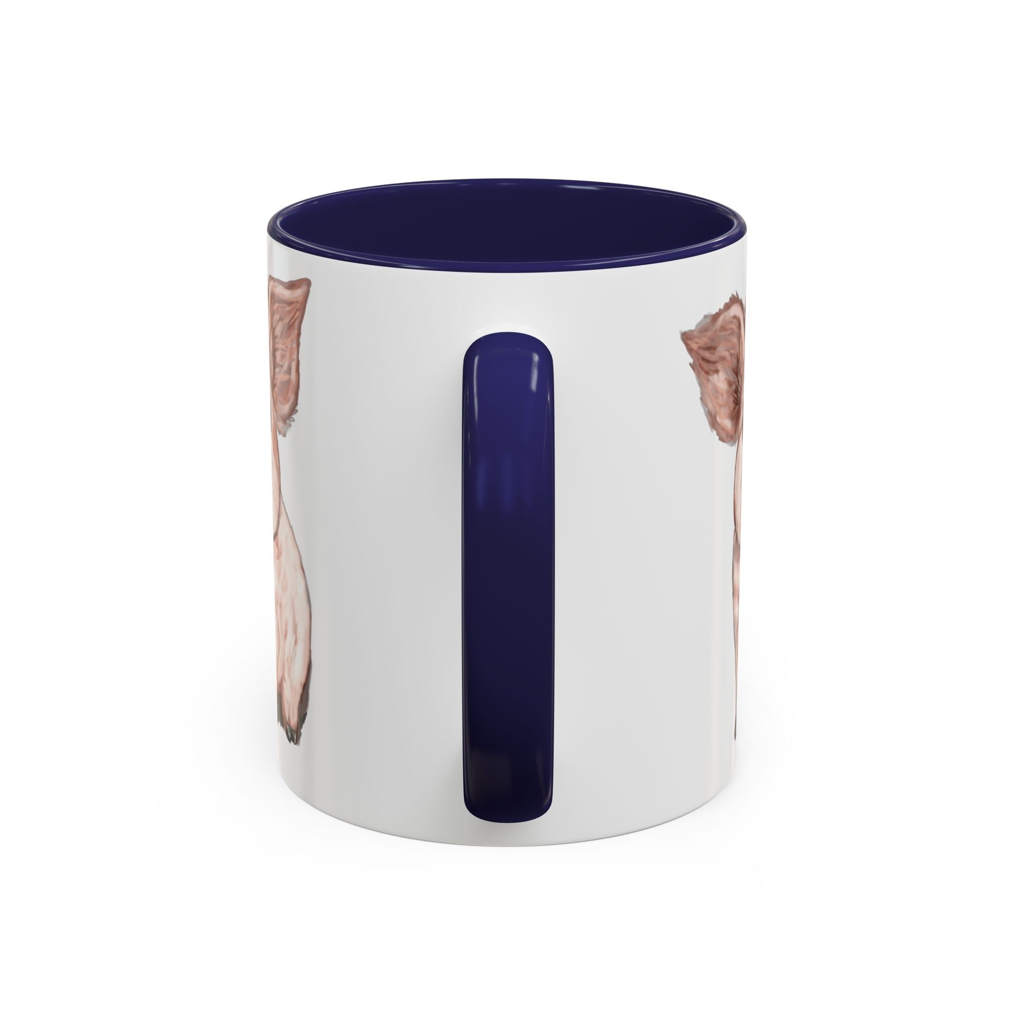 Adorable Piglet Two Tone Ceramic Coffee Mug - Blue Cava