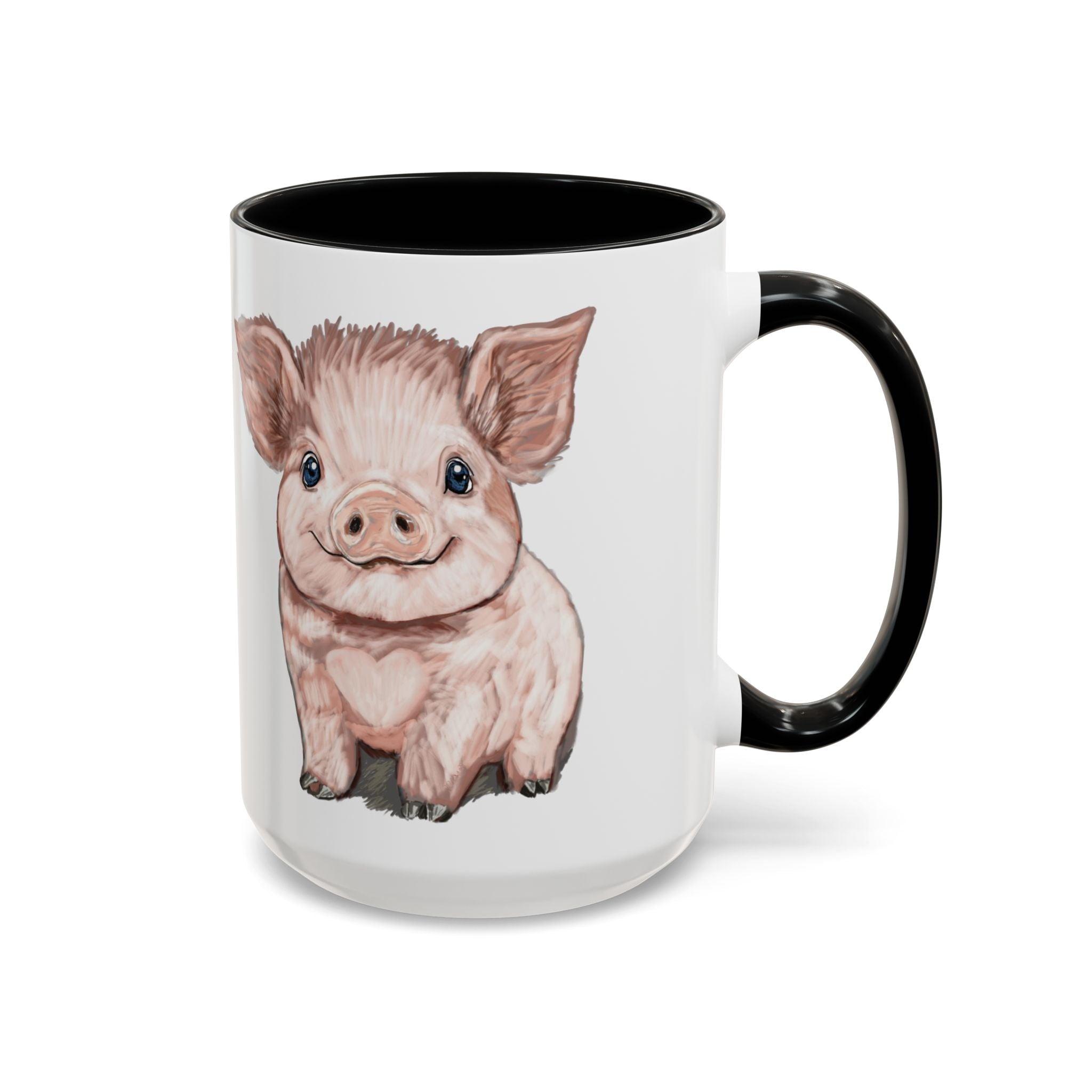 Adorable Piglet Two Tone Ceramic Coffee Mug - Blue Cava