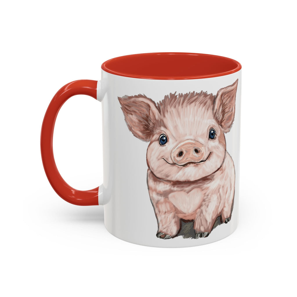 Adorable Piglet Two Tone Ceramic Coffee Mug - Blue Cava