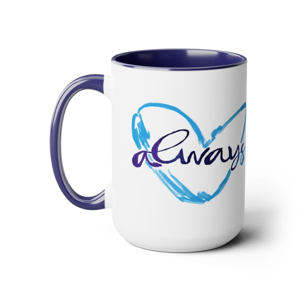 Always Heart Two - Tone Ceramic Coffee Mugs - Blue Cava