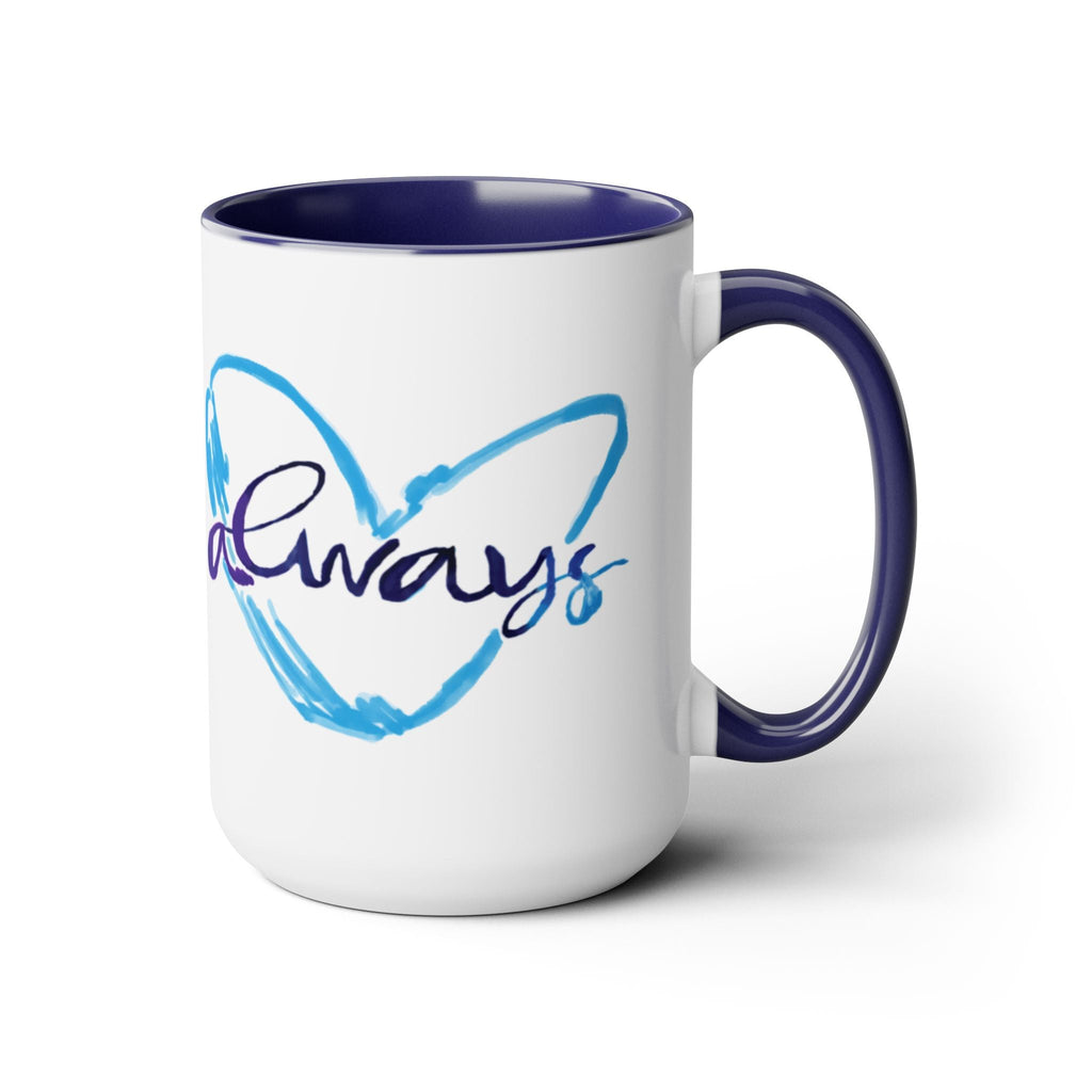 Always Heart Two - Tone Ceramic Coffee Mugs - Blue Cava