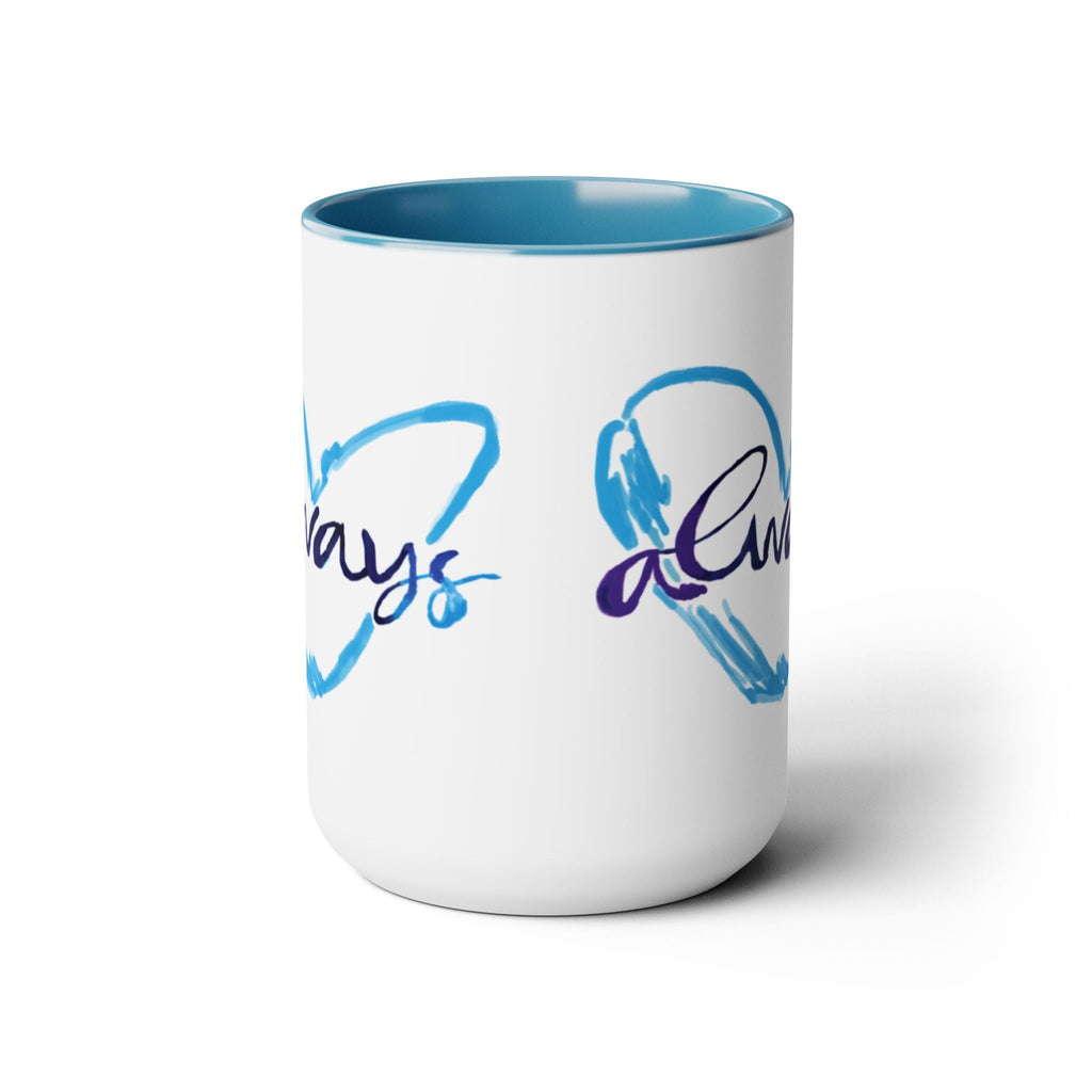 Always Heart Two - Tone Ceramic Coffee Mugs - Blue Cava