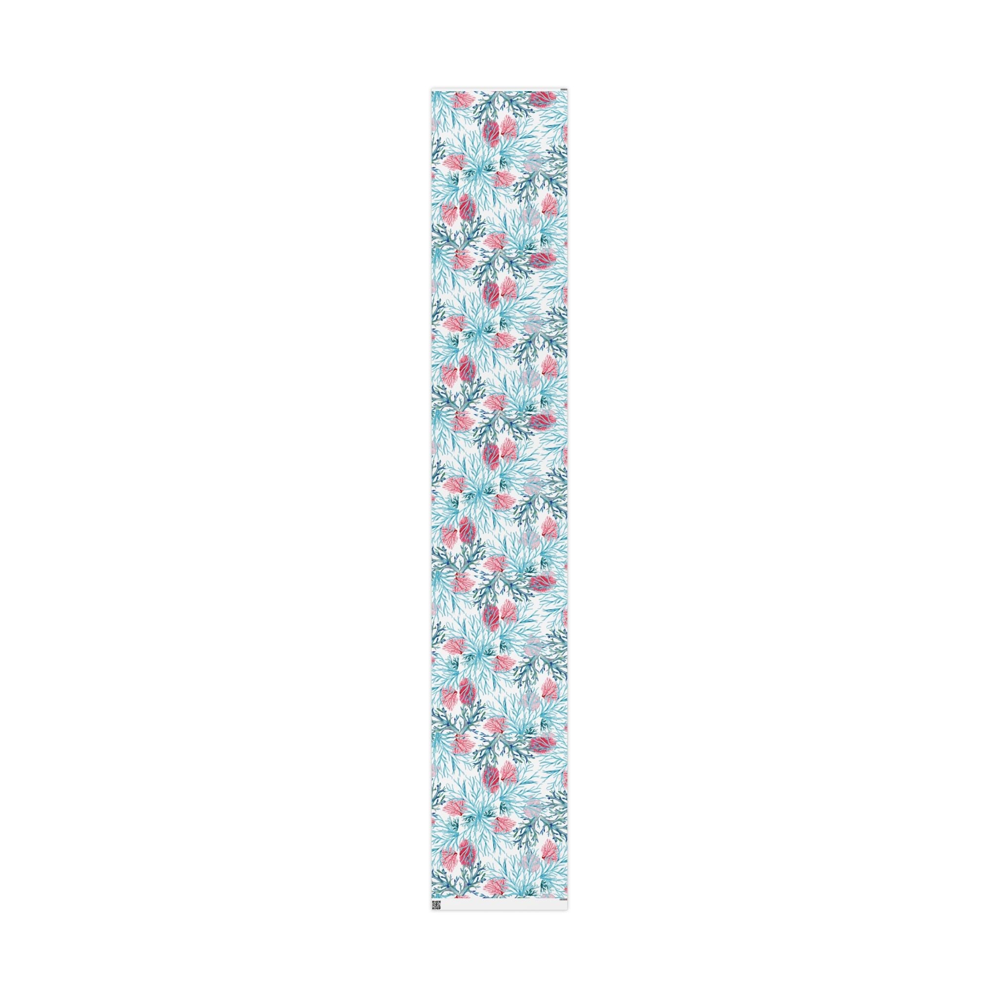 Aquatic Coral Wrapping Paper - Vibrant Coral Design for Gifting - Blue Cava