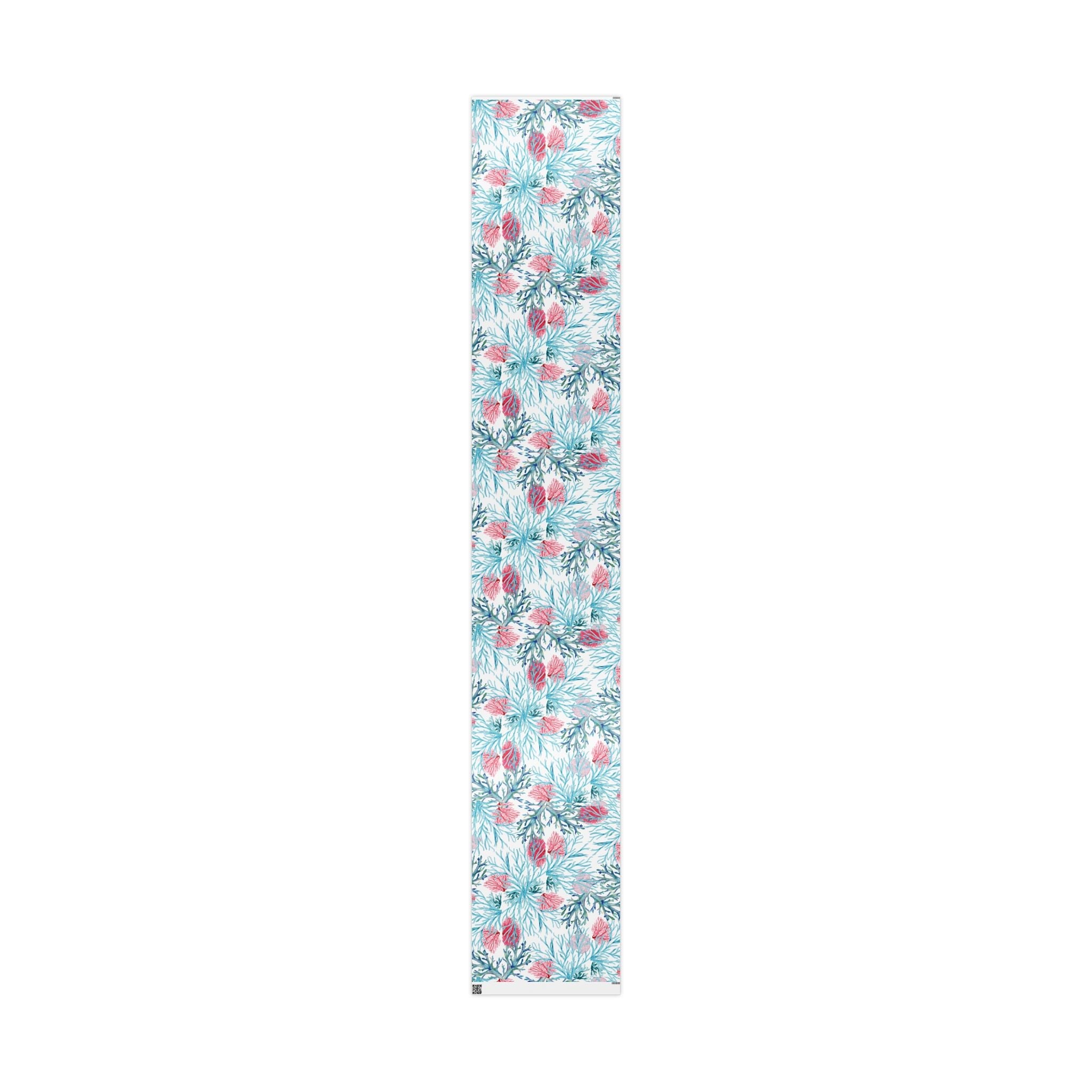 Aquatic Coral Wrapping Paper - Vibrant Coral Design for Gifting - Blue Cava