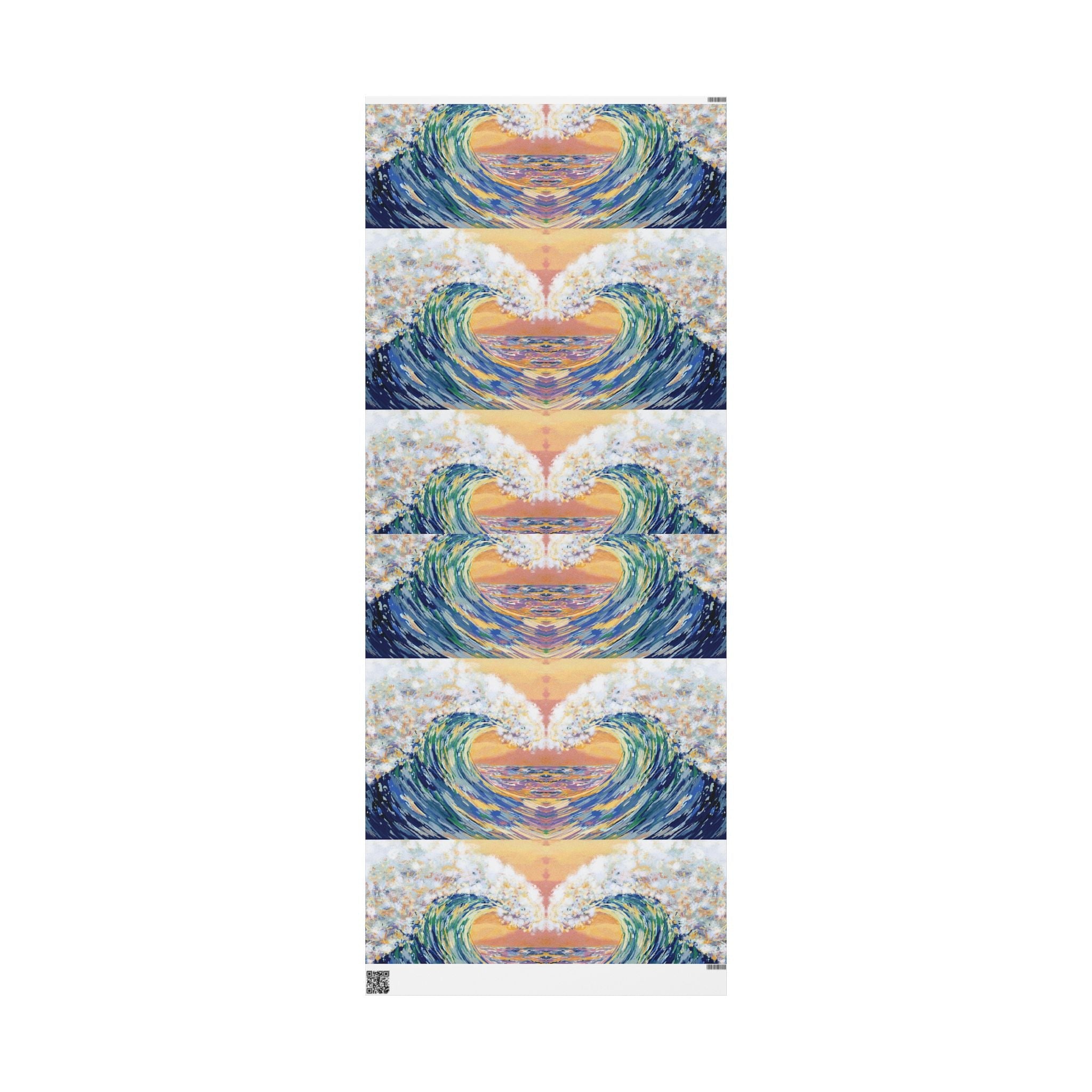 Artistic Ocean Wave Wrapping Paper - Eco - Friendly - Blue Cava